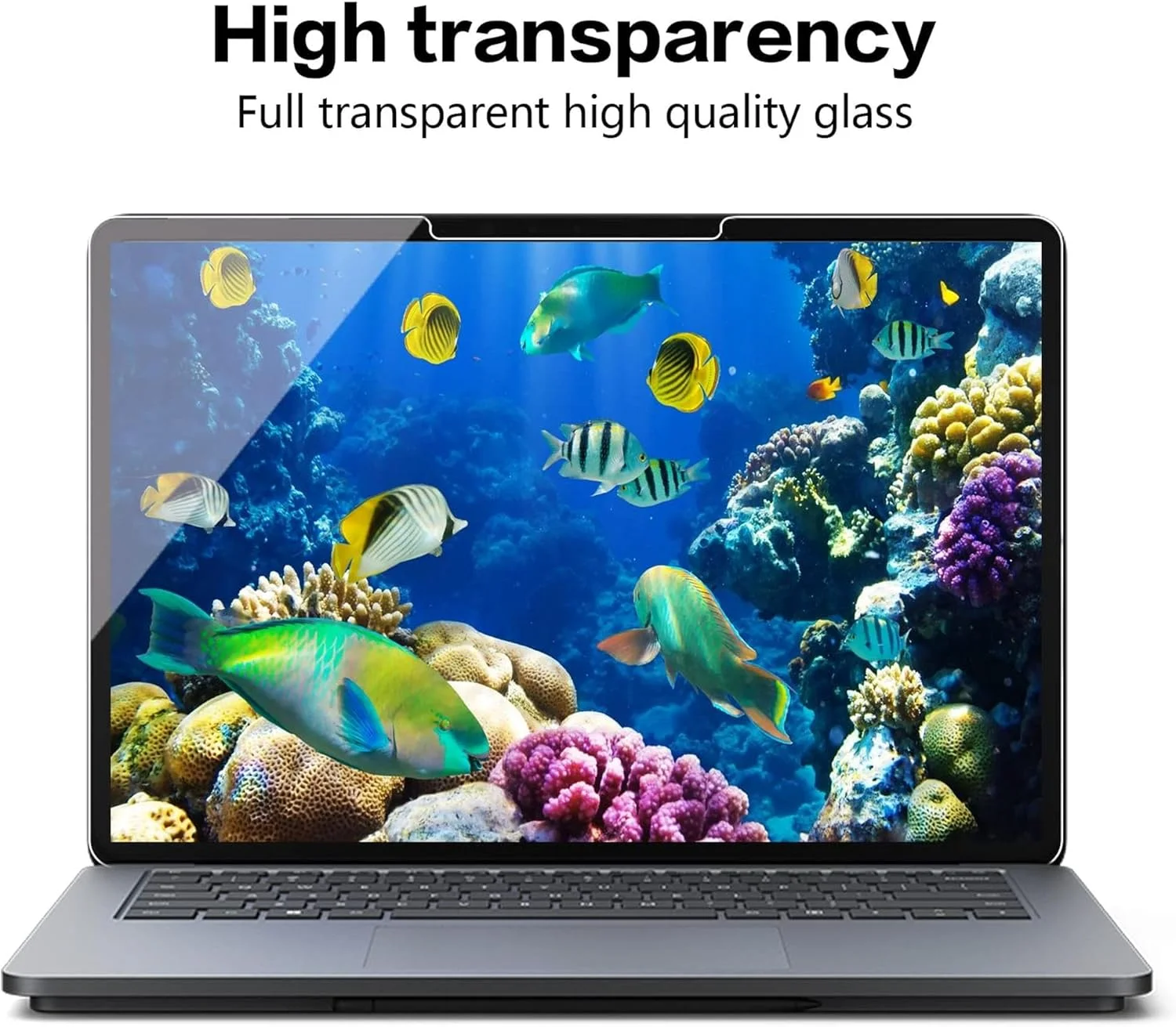 محافظ صفحه نمایش Megoo [بسته 2 عددی] برای سرفیس لپ تاپ استودیو 2/1 14.4 اینچی، نصب آسان، مقاوم در برابر خراش/سازگار با قاب و قلم سرفیس، شیشه حرارت دیده