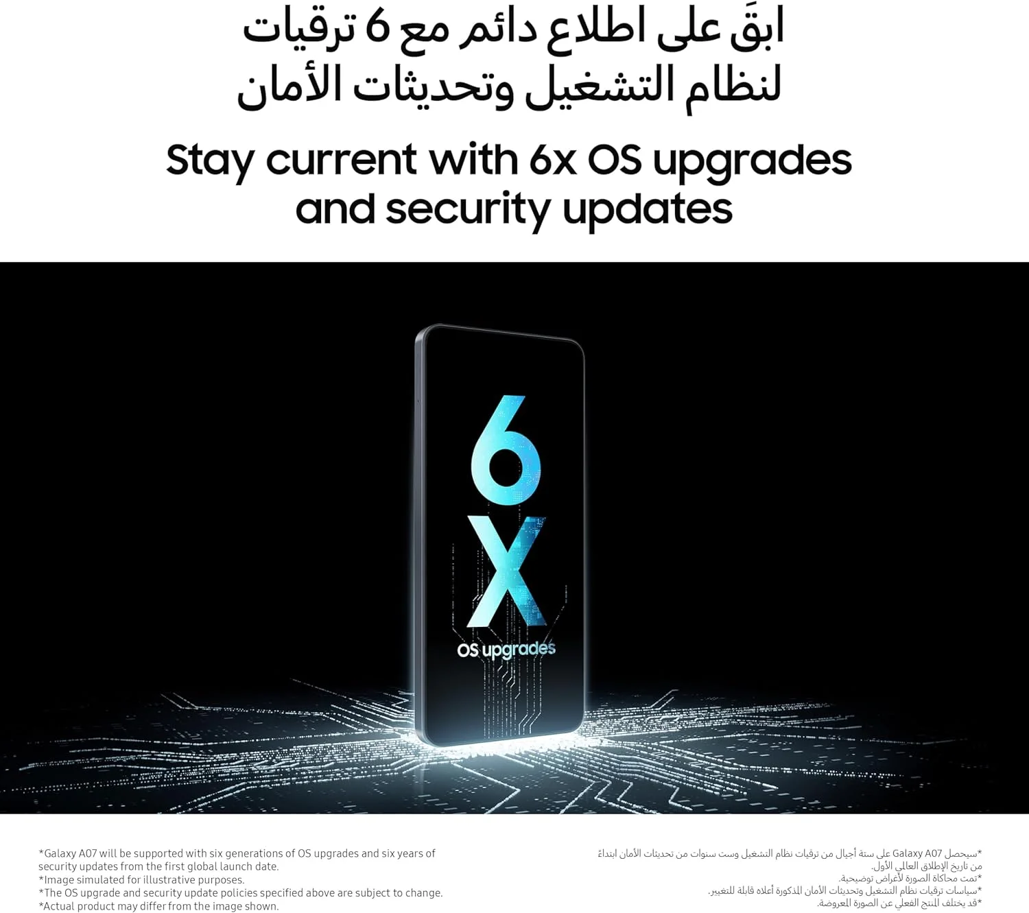 گوشی موبایل سامسونگ گلکسی A07 LTE، اندروید، حافظه 64 گیگابایت، رم 4 گیگابایت، مشکی، 6 آپدیت سیستم عامل، صفحه نمایش بزرگ، پردازنده 6 نانومتری (نسخه امارات)
