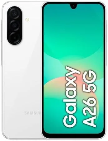 گوشی موبایل سامسونگ گلکسی A26 دو سیم کارت 256 گیگابایت رام 8 گیگابایت (فقط GSM | بدون CDMA) نسخه بین المللی آنلاک فابریک 5G (سفید)
