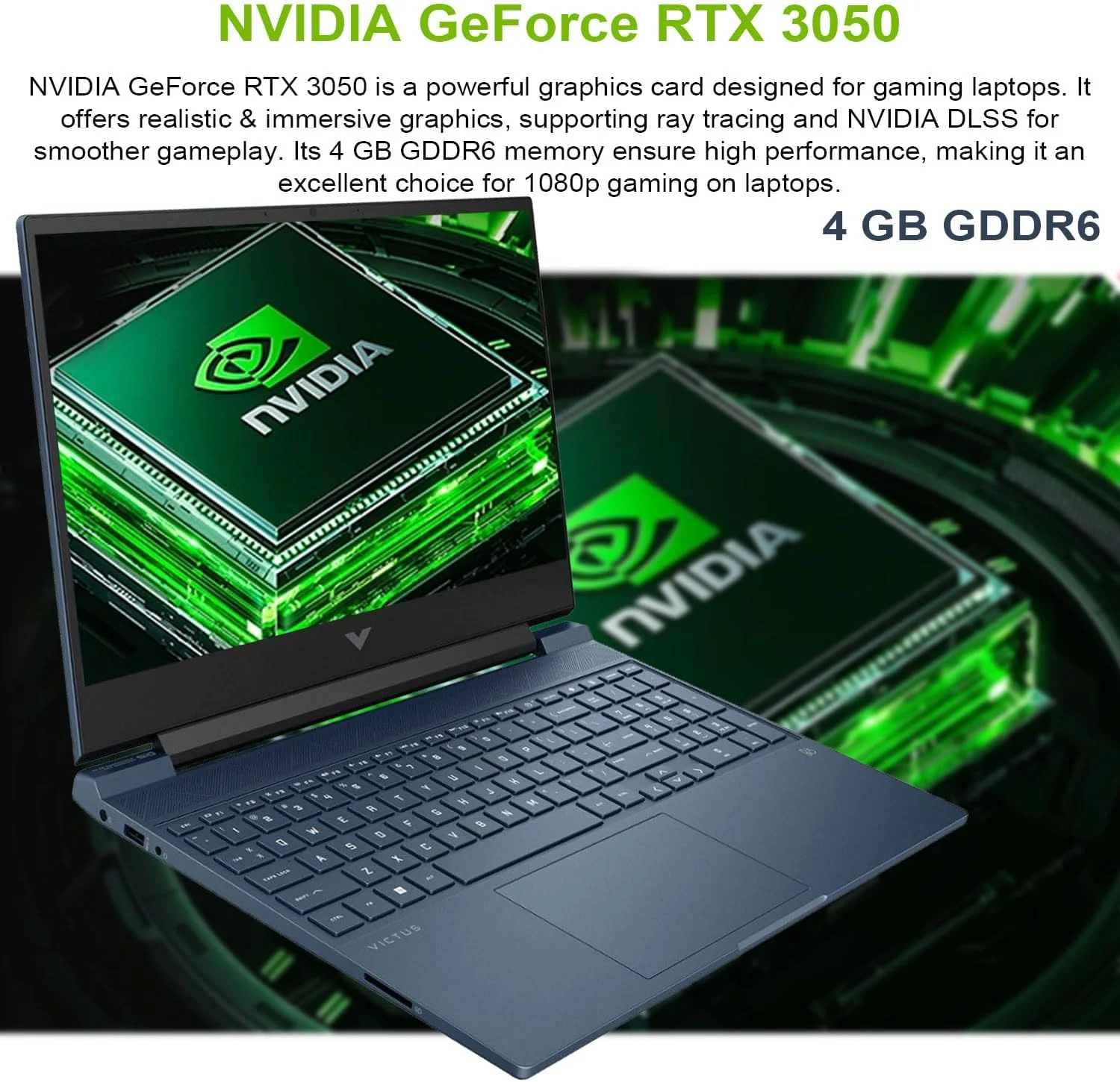 لپ تاپ گیمینگ HP Victus 15.6 اینچی i5، صفحه نمایش 15.6 اینچی FHD 1920x1080 144Hz، پردازنده Intel Core i5-12450H، کارت گرافیک NVIDIA GeForce RTX 3050، رم 32 گیگابایتی، حافظه SSD 1 ترابایتی، کیبورد با نور پس زمینه، تاچ پد، کارت خوان SD، (ارتقا یافته)