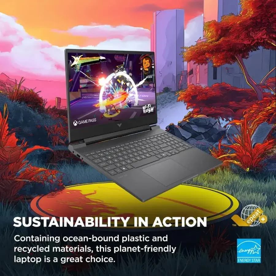 لپ تاپ گیمینگ HP Victus 15.6 اینچی با صفحه نمایش Full HD 144 هرتز - AMD Ryzen 7 7445HS - NVIDIA GeForce RTX 4050 - ویندوز 11 - Copilot - همراه با پد موس (64 گیگابایت رم | 1 ترابایت PCIe SSD + پد موس) لپ تاپ گیمینگ HP Victus 15.6 اینچی با صفحه نمایش Full HD 144 هرتز - AMD Ryzen 7 7445HS - NVIDIA GeForce RTX 4050 - ویندوز 11 - Copilot - همراه با پد موس (64 گیگابایت رم | 1 ترابایت PCIe SSD + پد موس)