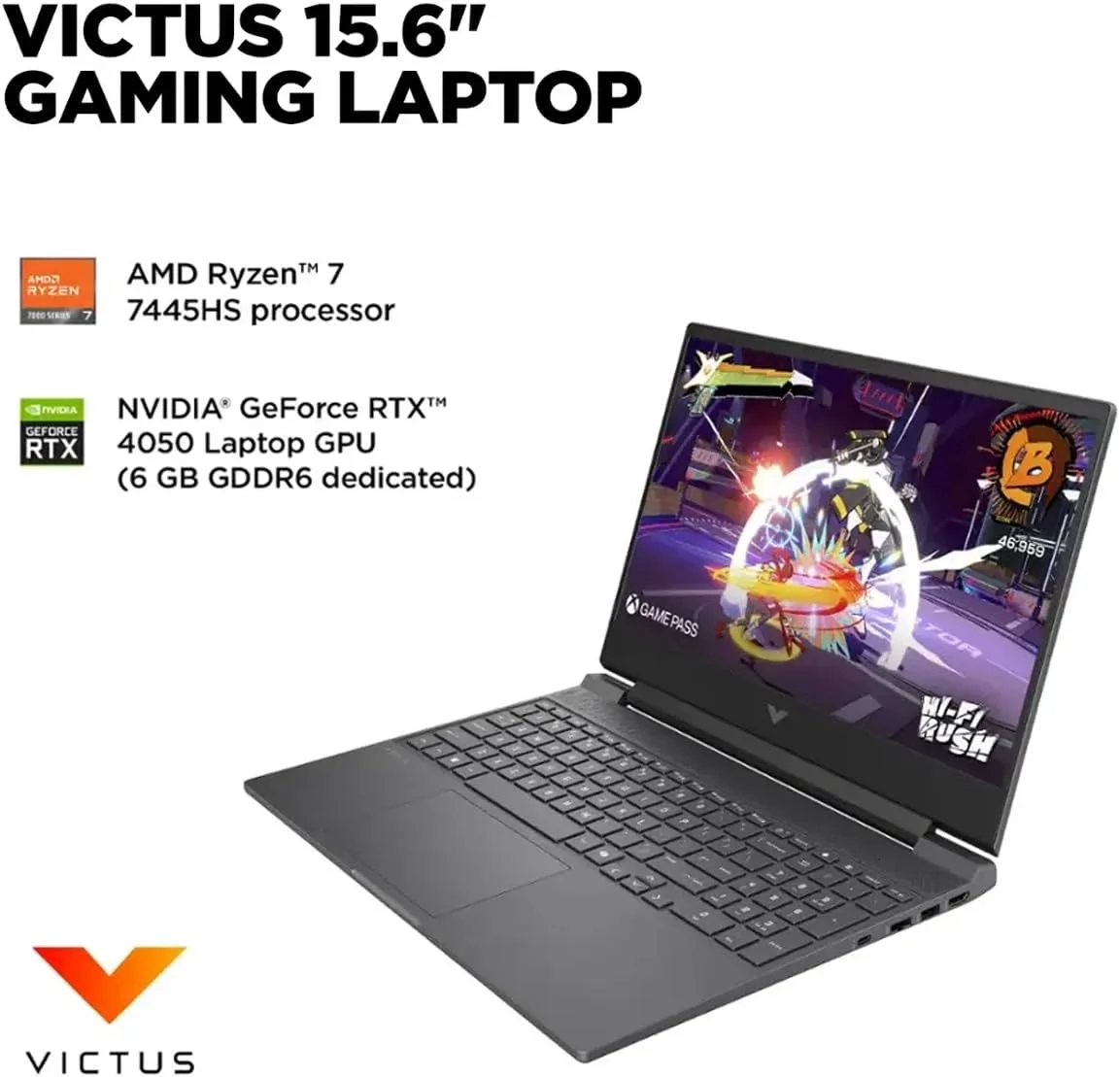 لپ تاپ گیمینگ HP Victus 15.6 اینچی با صفحه نمایش Full HD 144 هرتز - AMD Ryzen 7 7445HS - NVIDIA GeForce RTX 4050 - ویندوز 11 - Copilot - همراه با پد موس (64 گیگابایت رم | 1 ترابایت PCIe SSD + پد موس) لپ تاپ گیمینگ HP Victus 15.6 اینچی با صفحه نمایش Full HD 144 هرتز - AMD Ryzen 7 7445HS - NVIDIA GeForce RTX 4050 - ویندوز 11 - Copilot - همراه با پد موس (64 گیگابایت رم | 1 ترابایت PCIe SSD + پد موس)