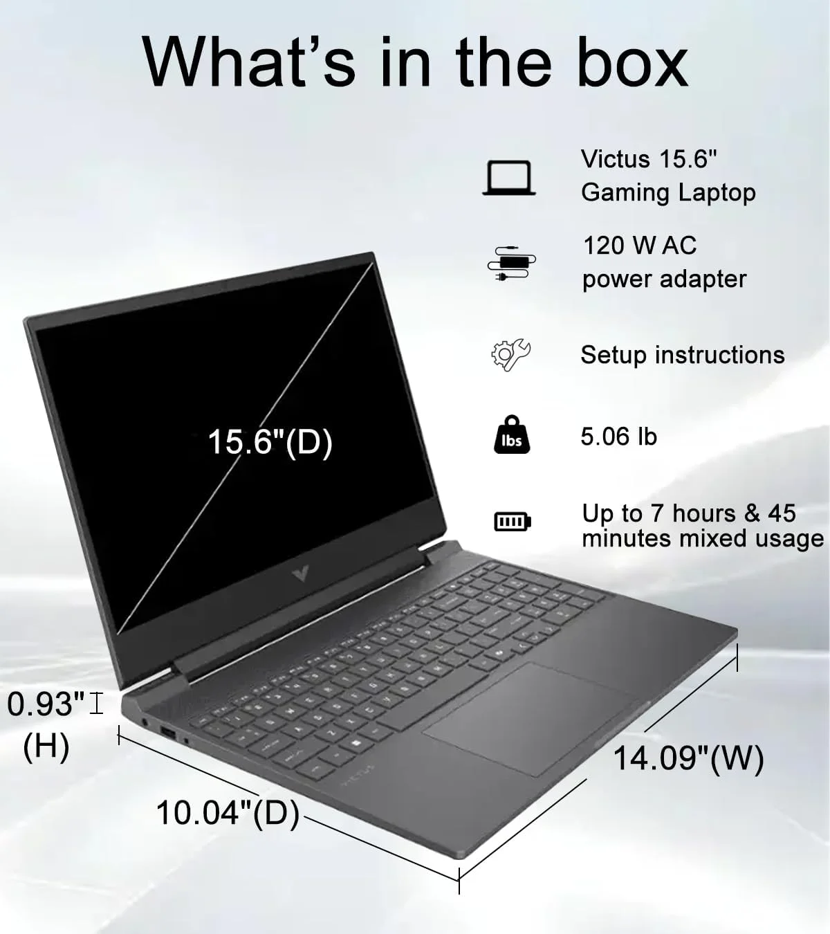 لپ تاپ گیمینگ HP Victus 15 (صفحه نمایش 15.6 اینچی FHD 144Hz، کارت گرافیک NVIDIA RTX 4050 6GB، پردازنده AMD Ryzen 7 7445HS، رم 16GB DDR5، حافظه SSD 512GB، 6 هسته ای (بهتر از Intel i7-13700H)، کیبورد با نور پس زمینه، اترنت، وب کم، Wi-Fi 6، ویندوز 11 هوم، نقره ای) لپ تاپ گیمینگ HP Victus 15 (صفحه نمایش 15.6 اینچی FHD 144Hz، کارت گرافیک NVIDIA RTX 4050 6GB، پردازنده AMD Ryzen 7 7445HS، رم 16GB DDR5، حافظه SSD 512GB، 6 هسته ای (بهتر از Intel i7-13700H)، کیبورد با نور پس زمینه، اترنت، وب کم، Wi-Fi 6، ویندوز 11 هوم، نقره ای)