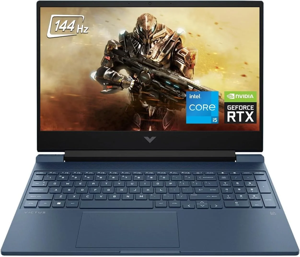 لپ تاپ گیمینگ HP Victus با صفحه نمایش 15.6 اینچی Full HD 144Hz - پردازنده Intel Core i5-12450H نسل دوازدهم - حافظه 16 گیگابایتی - کارت گرافیک NVIDIA GeForce RTX 3050 - حافظه SSD 1 ترابایتی - کیبورد با نور پس زمینه - ویندوز 11 - آبی