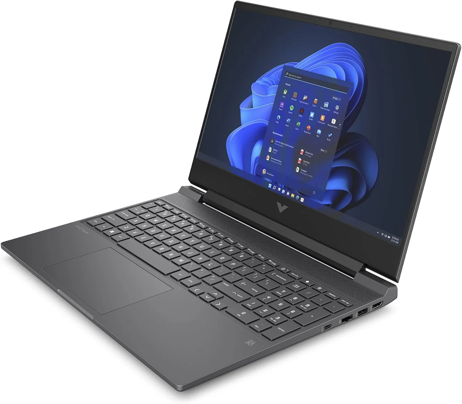 لپ تاپ گیمینگ HP Victus 15-fa1073ne، صفحه نمایش 15.6 اینچی FHD، پردازنده نسل سیزدهم Intel® Core™ i7، رم 16 گیگابایتی، SSD 512 گیگابایتی، گرافیک 6 گیگابایتی NVIDIA® GeForce RTX™ 3050، ویندوز 11 هوم، صفحه کلید عربی-انگلیسی، نقره ای میکا - [7Z8J7EA]