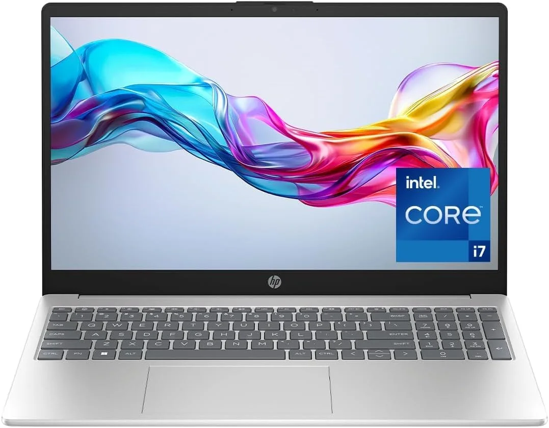 لپ تاپ HP 15-fd0111ne، صفحه نمایش 15.6 اینچی Full HD، پردازنده Intel® Core™ i7-1255U، رم 16 گیگابایتی، SSD 512 گیگابایتی، گرافیک Intel® Iris® Xe، ویندوز 11 Home، کیبورد انگلیسی/عربی، نقره ای طبیعی [B21RHEA]