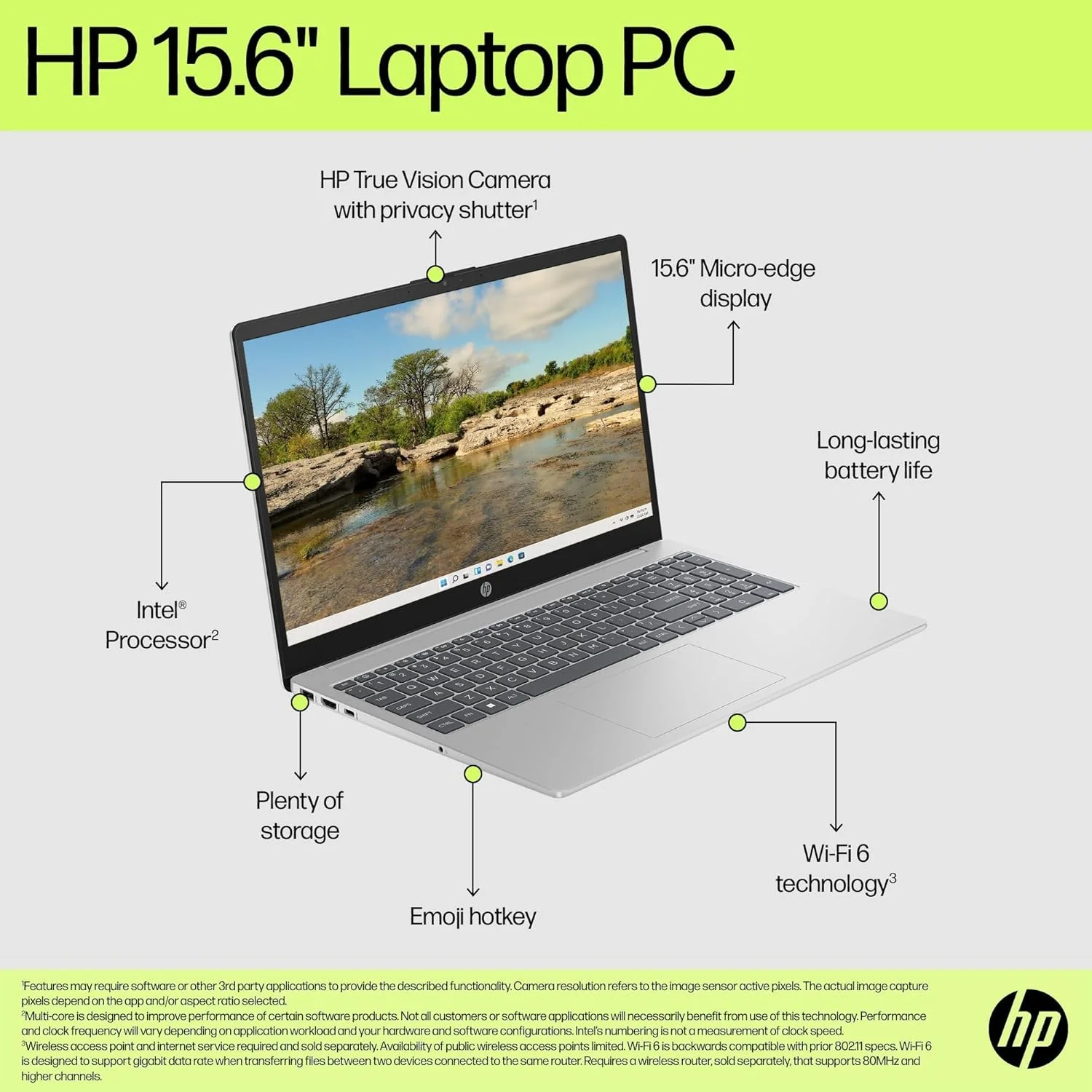 لپ تاپ HP 15-fd0111ne، صفحه نمایش 15.6 اینچی Full HD، پردازنده Intel® Core™ i7-1255U، رم 16 گیگابایتی، SSD 512 گیگابایتی، گرافیک Intel® Iris® Xe، ویندوز 11 Home، کیبورد انگلیسی/عربی، نقره ای طبیعی [B21RHEA]