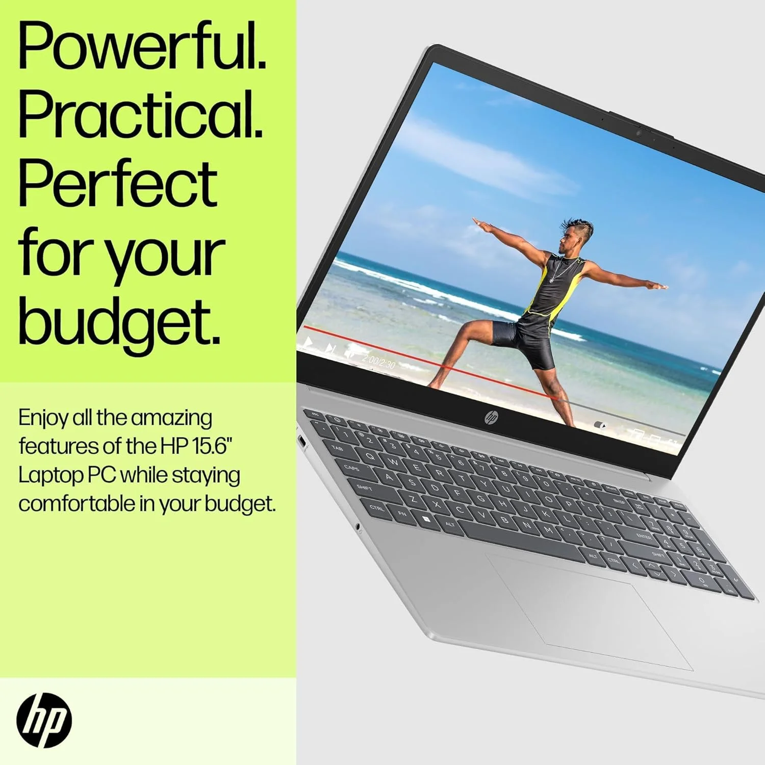 لپ تاپ HP 15-fd0111ne، صفحه نمایش 15.6 اینچی Full HD، پردازنده Intel® Core™ i7-1255U، رم 16 گیگابایتی، SSD 512 گیگابایتی، گرافیک Intel® Iris® Xe، ویندوز 11 Home، کیبورد انگلیسی/عربی، نقره ای طبیعی [B21RHEA]