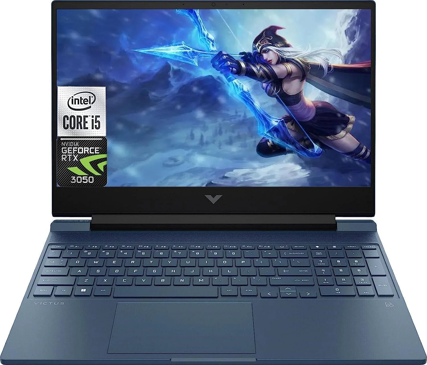 لپ تاپ گیمینگ HP Victus 15-fa1093dx - صفحه نمایش 15.6 اینچ FHD 144Hz، پردازنده Intel Core i5-13420H، رم 8 گیگابایت، SSD 512 گیگابایت، کارت گرافیک 6GB NVIDIA GeForce RTX 3050، ویندوز 11 هوم آبی