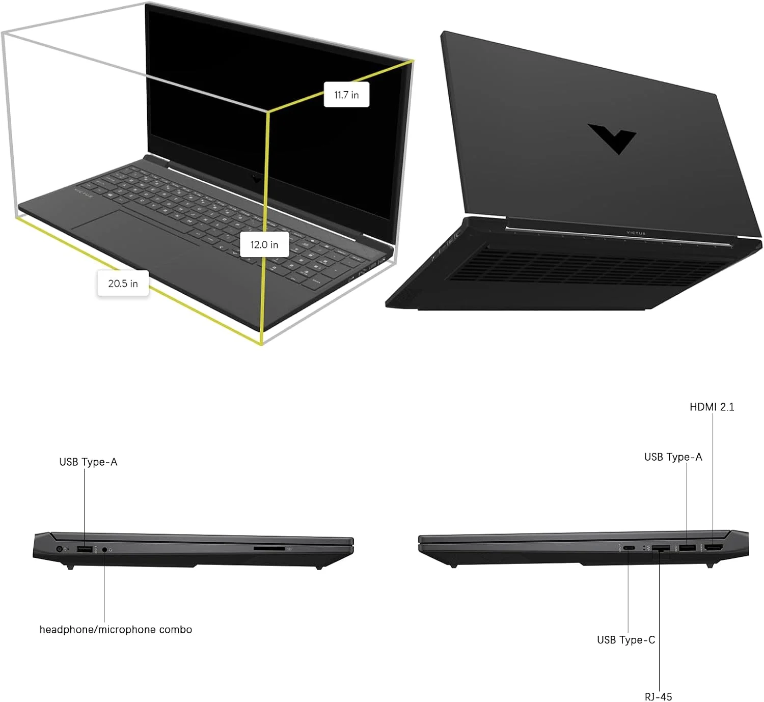 لپ تاپ گیمینگ HP Victus، صفحه نمایش 15.6 اینچی FHD IPS 144Hz، AMD Ryzen 5-8645HS، NVIDIA GeForce RTX 4050، Wi-Fi 6، کیبورد با نور پس زمینه، Win11 Home، همراه با پد موس (8 گیگابایت رم | 512 گیگابایت PCIe SSD)