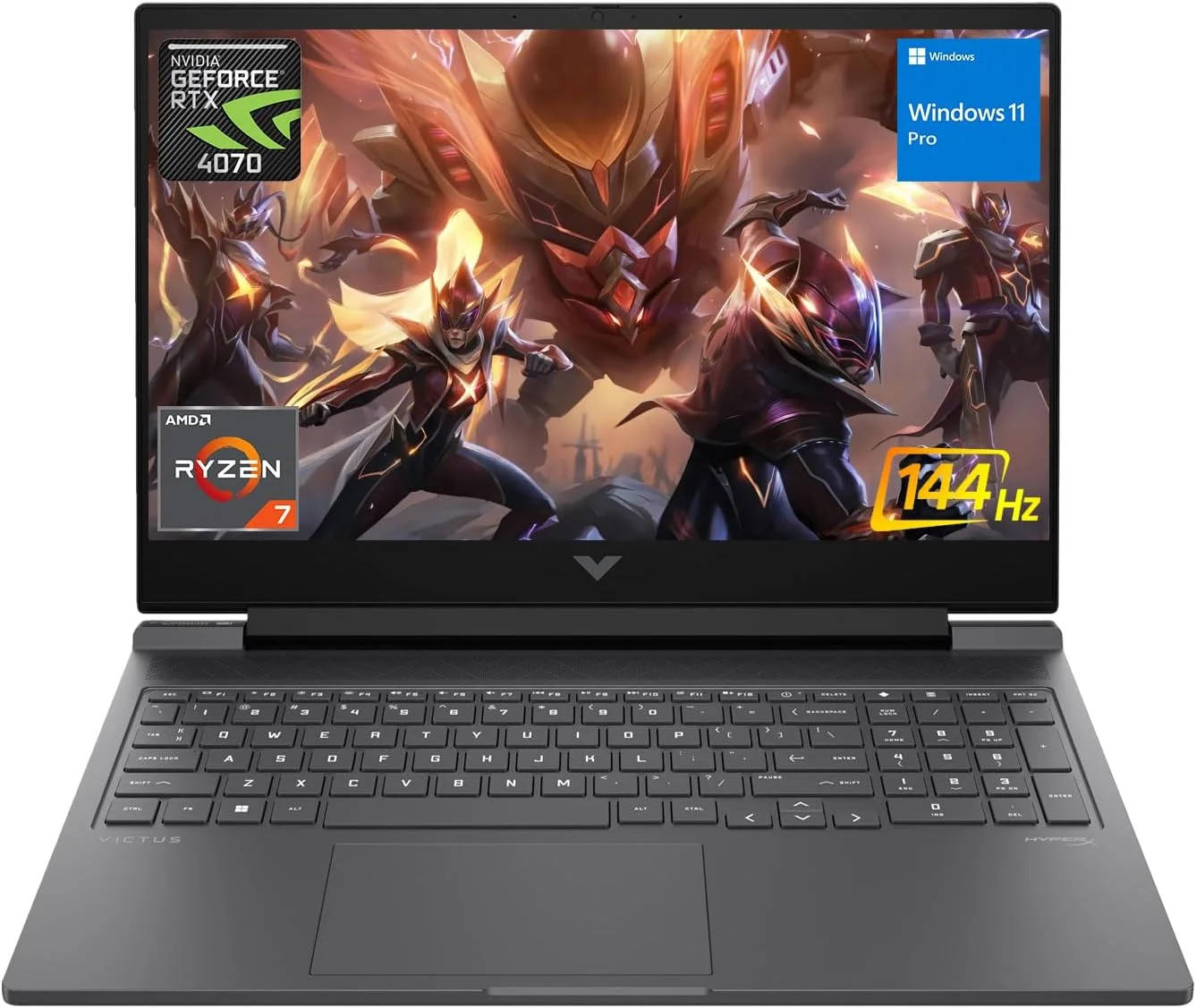 جدیدترین لپ تاپ گیمینگ ممتاز HP Victus 16.1 Ryzen 7 RTX 4070، صفحه نمایش 16.1 اینچی FHD 144Hz، پردازنده AMD Ryzen 7 8845HS (بهتر از i7-1355U)، کارت گرافیک NVIDIA GeForce RTX 4070، رم 64 گیگابایتی DDR5، حافظه SSD 2 ترابایتی، HDMI، Wi-Fi 6، ویندوز 11