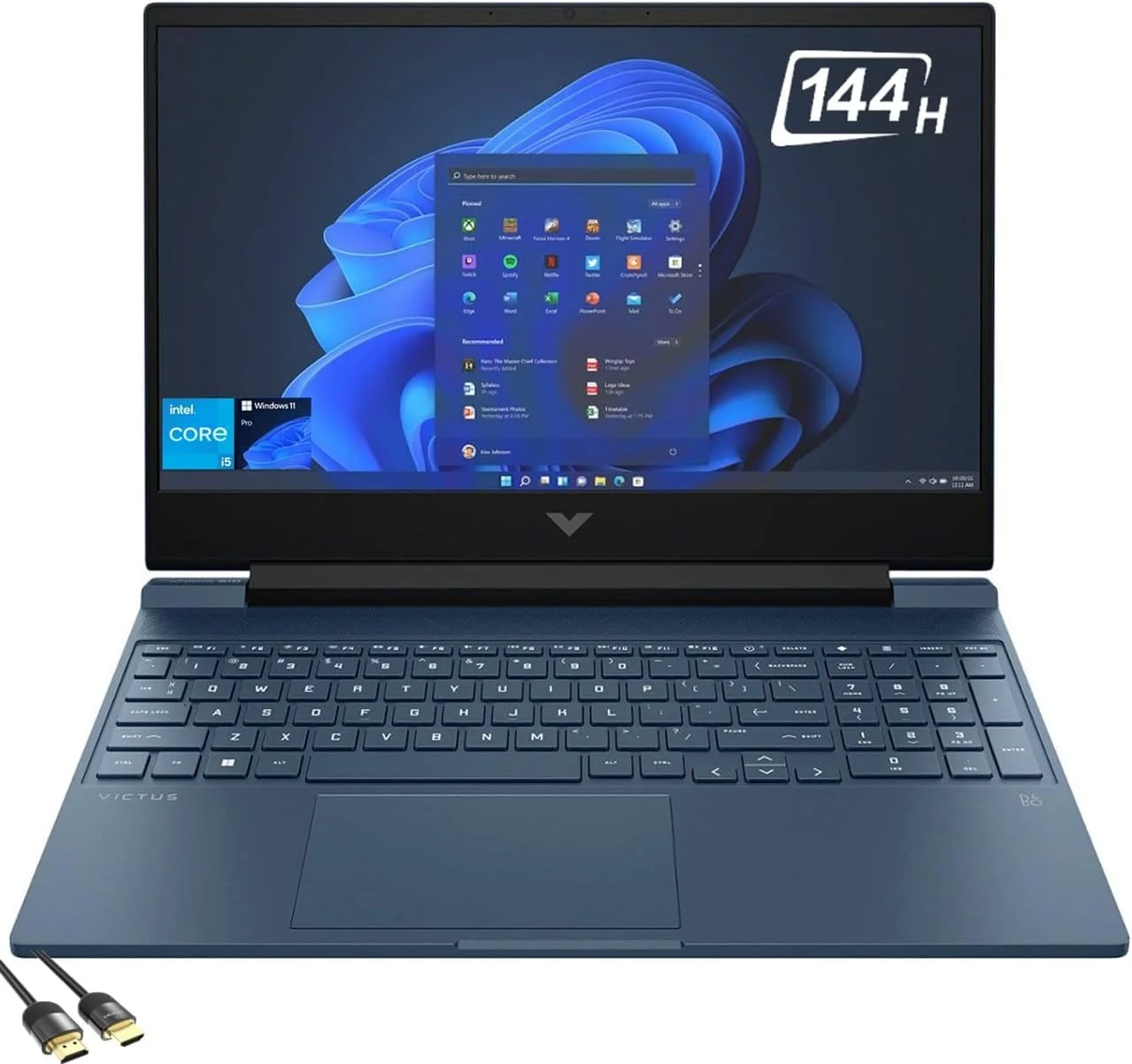 لپ تاپ گیمینگ HP Victus، صفحه نمایش 16 اینچی FHD IPS 144Hz، پردازنده نسل چهاردهم Intel Core i5-14450Hx تا 4.60 گیگاهرتز، کارت گرافیک GeForce RTX 3050 6GB، رم 32 گیگابایت، حافظه SSD NVMe 1 ترابایت، کیبورد با نور پس زمینه، WiFi 6، PDG HDMI، USB-C، RJ45، ویندوز 11 پرو