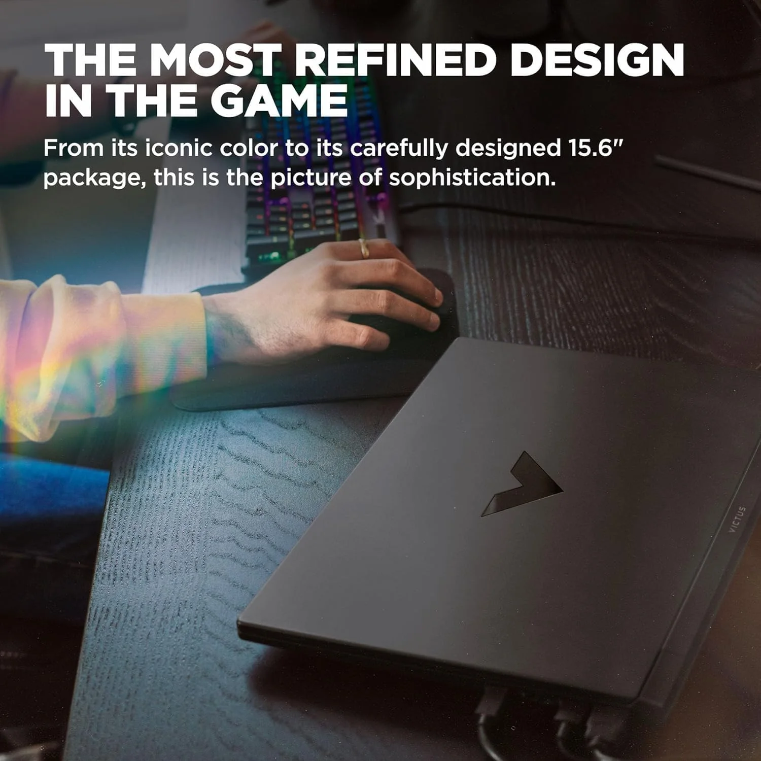 لپ تاپ گیمینگ 15.6 اینچی HP Victus با کیفیت Full HD و نرخ 144 هرتز، پردازنده Intel Core i5-12450H، کارت گرافیک NVIDIA GeForce RTX 3050، رم 16 گیگابایتی، حافظه SSD PCIe 1 ترابایتی، کیبورد با نور پس زمینه، Wi-Fi 6، ویندوز 11 پرو، آبی پرفورمنس