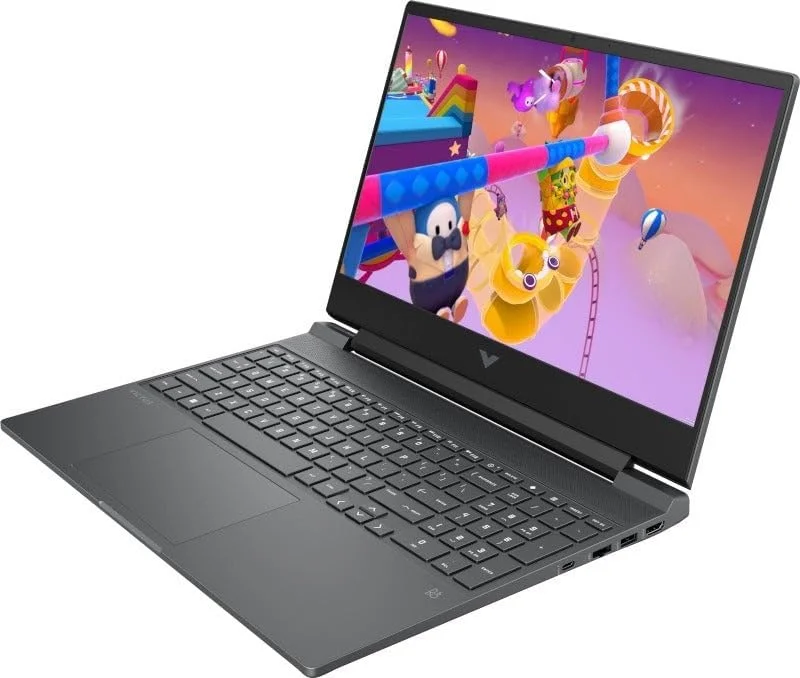لپ تاپ گیمینگ Victus 15-fb3010ne، صفحه نمایش 15.6 اینچی FHD، پردازنده AMD Ryzen™ 7 7445H، رم 16 گیگابایتی DDR5، حافظه SSD 512 گیگابایتی، کارت گرافیک 6 گیگابایتی NVIDIA® GeForce RTX™ 3050، صفحه کلید انگلیسی/عربی، ویندوز 11 هوم، نقره ای میکا [C08QMEA]