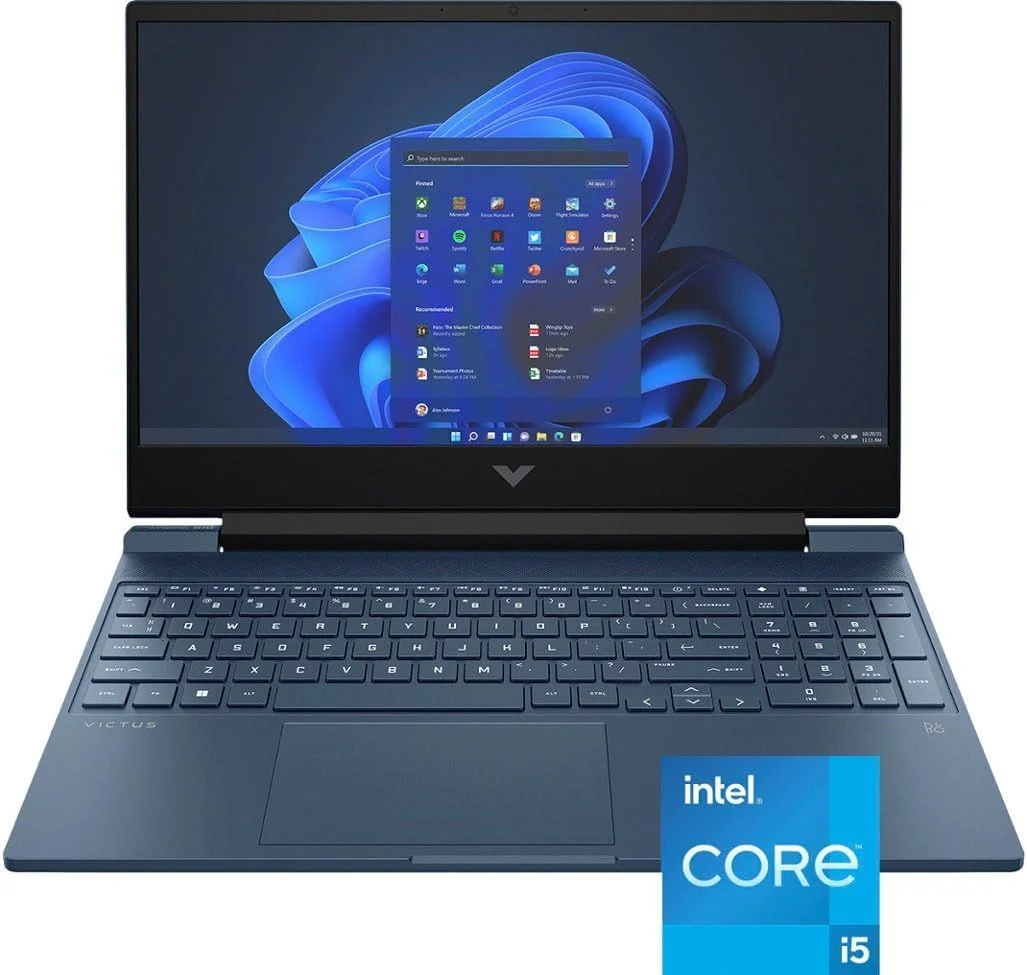لپ تاپ گیمینگ HP Victus با صفحه نمایش 15.6 اینچی Full HD 144Hz - پردازنده Intel Core i5-12450H نسل 12 - حافظه 32 گیگابایتی - کارت گرافیک NVIDIA GeForce RTX 3050 - حافظه SSD 1 ترابایتی - کیبورد با نور پس زمینه - ویندوز 11 - آبی عملکردی (ارتقا یافته)