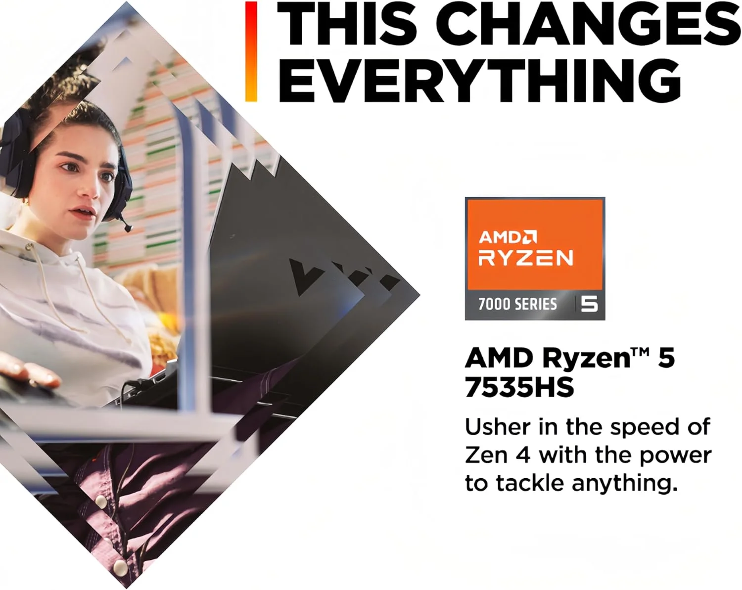 لپ تاپ گیمینگ 15.6 اینچی FHD 144 هرتز HP Victus، AMD Ryzen 5-7535HS، AMD Radeon RX 6550M (بهتر از RTX 2050)، کیبورد با نور پس زمینه، ویندوز 11 هوم، با پارچه (16 گیگابایت رم | 512 گیگابایت PCIe SSD)
