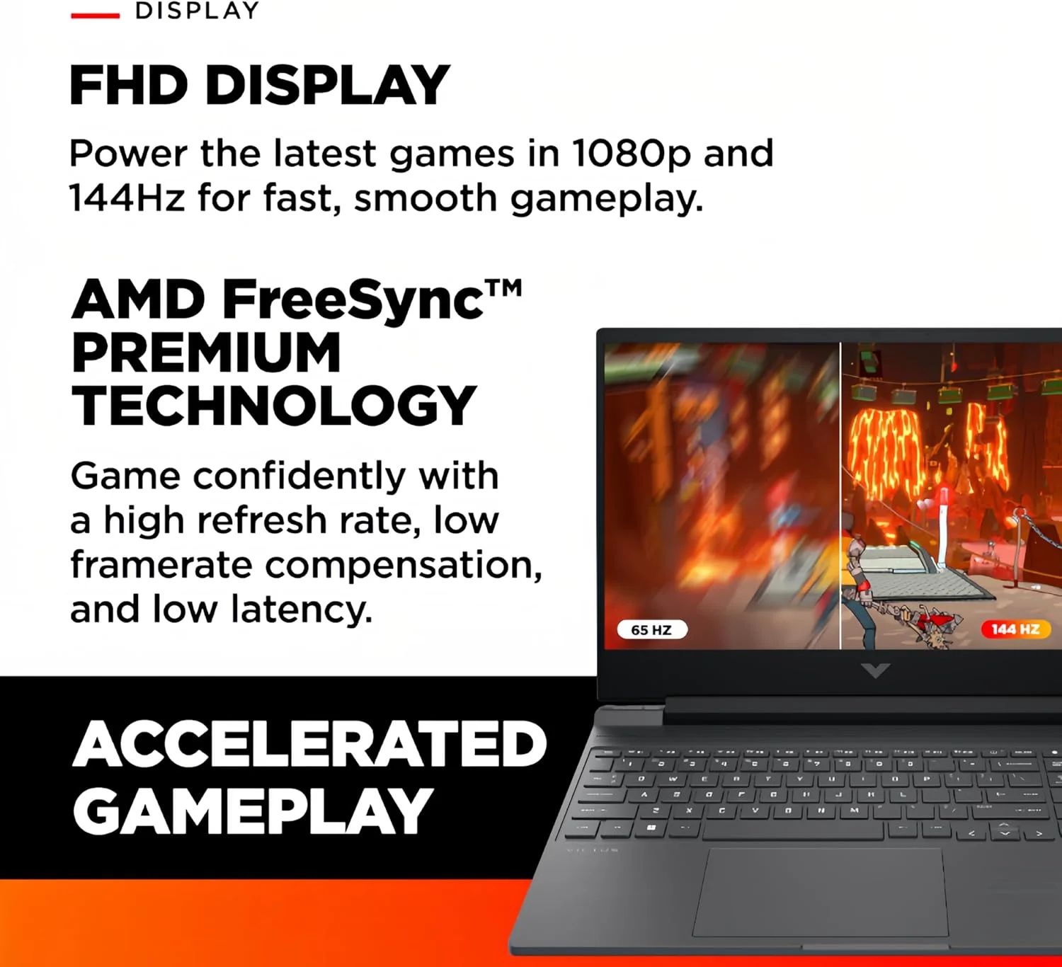 لپ تاپ گیمینگ 15.6 اینچی FHD 144 هرتز HP Victus، AMD Ryzen 5-7535HS، AMD Radeon RX 6550M (بهتر از RTX 2050)، کیبورد با نور پس زمینه، ویندوز 11 هوم، با پارچه (16 گیگابایت رم | 512 گیگابایت PCIe SSD)