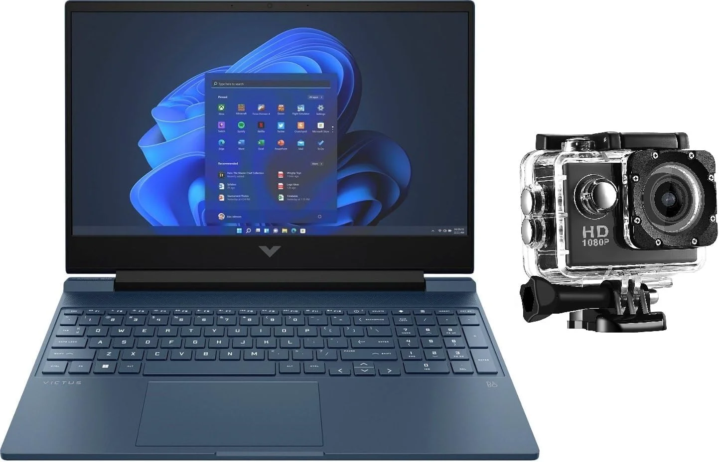 لپ تاپ گیمینگ HP Victus 15 مدل 2023، صفحه نمایش 15.6 اینچ FHD 144Hz، پردازنده نسل سیزدهم Core i5-13420H، رم 16 گیگابایت، حافظه 1 ترابایت، کارت گرافیک NVIDIA GeForce RTX 3050 6GB، کیبورد با نور پس زمینه انگلیسی، ویندوز 11 آبی همراه با دوربین اکشن ورزشی رایگان (ارتقا یافته)