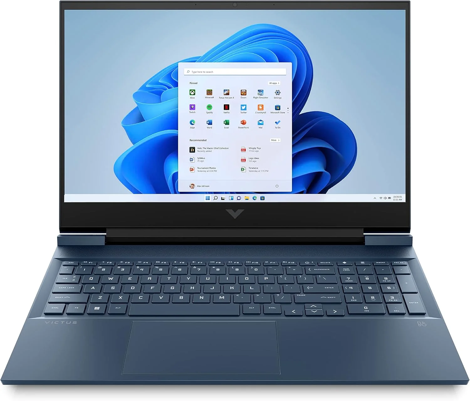 لپ تاپ گیمینگ HP Victus 16-d1052ne، صفحه نمایش 16.1 اینچی FHD، پردازنده نسل دوازدهم Intel Core i7، رم 16 گیگابایتی، حافظه SSD 512 گیگابایتی، کارت گرافیک 4 گیگابایتی NVIDIA® GeForce RTX™ 3050 Ti، ویندوز 11 هوم، صفحه کلید En-Ar، آبی پرفورمنس - [7D7E9EA]