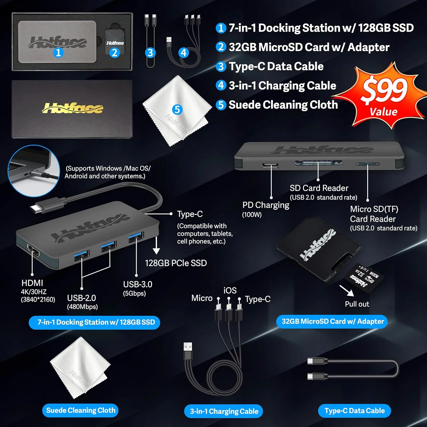 لپ تاپ سبک وزن 14 اینچی اچ پی استریم، پردازنده Intel Celeron N4120، رم 16 گیگابایتی، حافظه 224 گیگابایتی (64 گیگابایت eMMC + 160 گیگابایت داک استیشن)، گرافیک Intel UHD، وب کم HD، 1 سال گارانتی