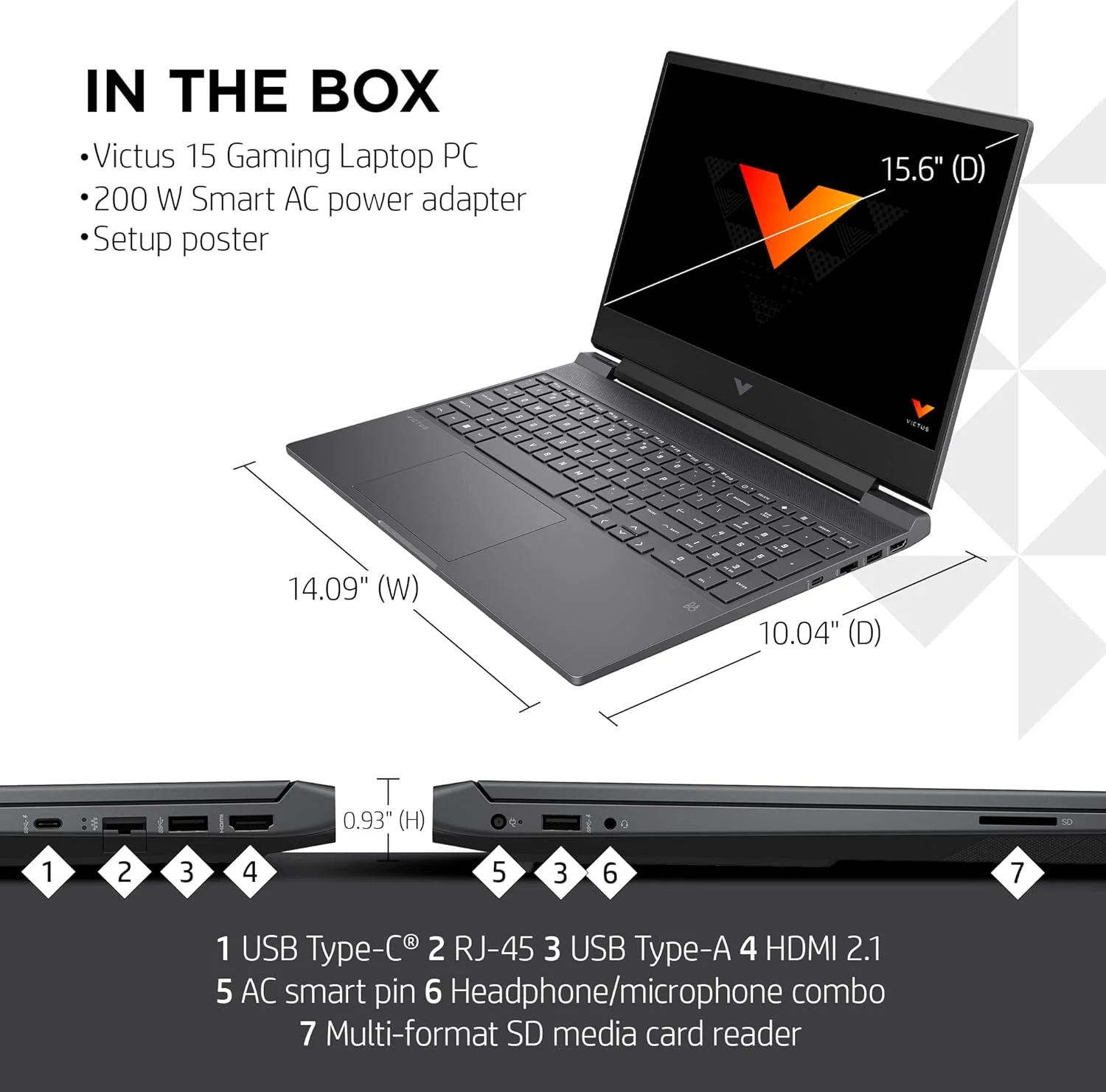 لپ تاپ HP Victus 15، صفحه نمایش FHD IPS 144 هرتز، زمان پاسخگویی 9 میلی ثانیه، پردازنده Intel Core i7-13700H، رم 16 گیگابایتی، SSD 512 گیگابایتی، کارت گرافیک NVIDIA GeForce RTX 4050 (6 گیگابایت)، ویندوز 11 هوم، 15-fa1020nr (2023)
