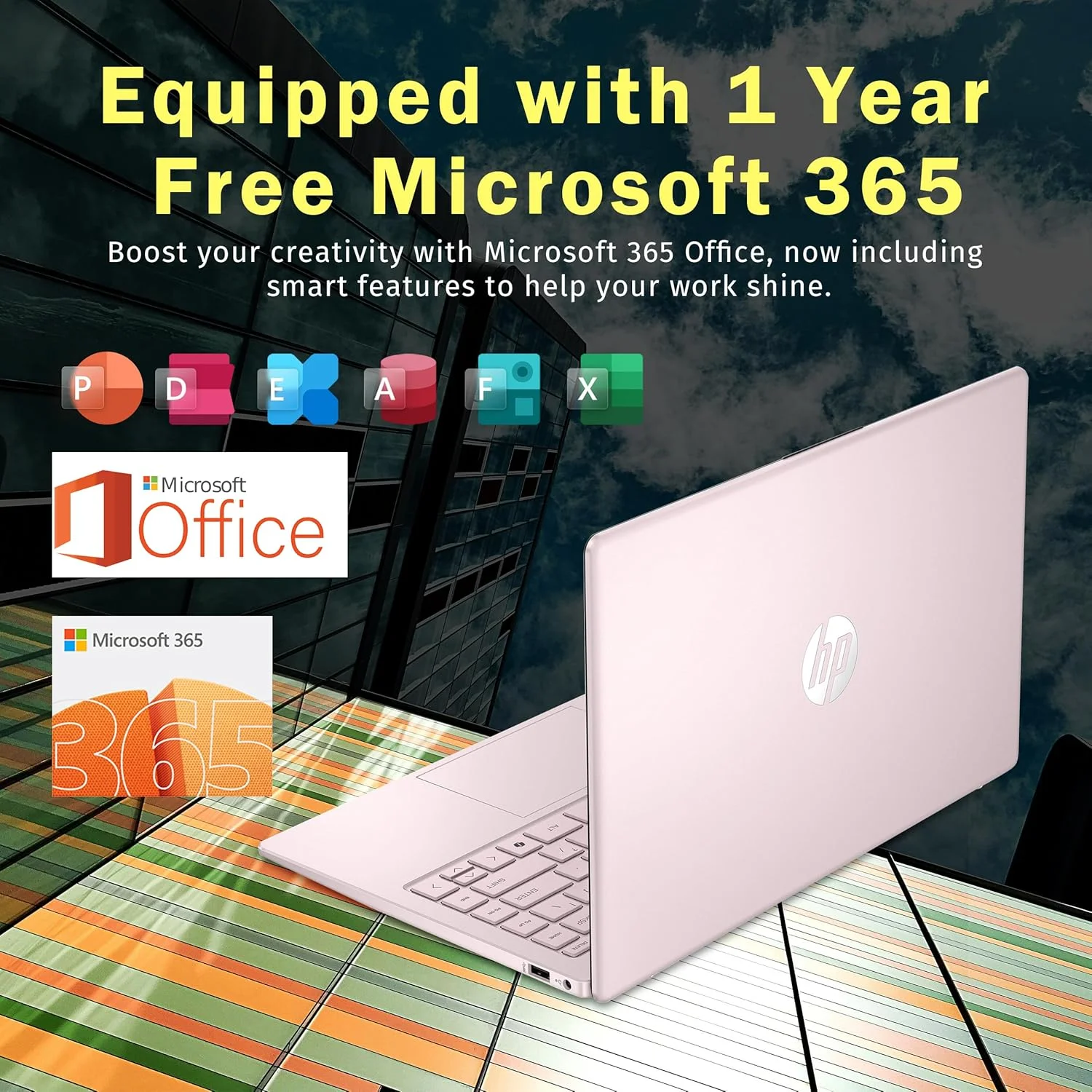 لپ تاپ HP Stream 14 اینچی HD BrightView، پردازنده Intel N150، رم 32 گیگابایت، حافظه 288 گیگابایت (128 گیگابایت UFS + 160 گیگابایت SSD Docking Station Set)، گرافیک Intel، وب کم HD، Wi-Fi، یک سال Office 365، Win 11 S، صورتی