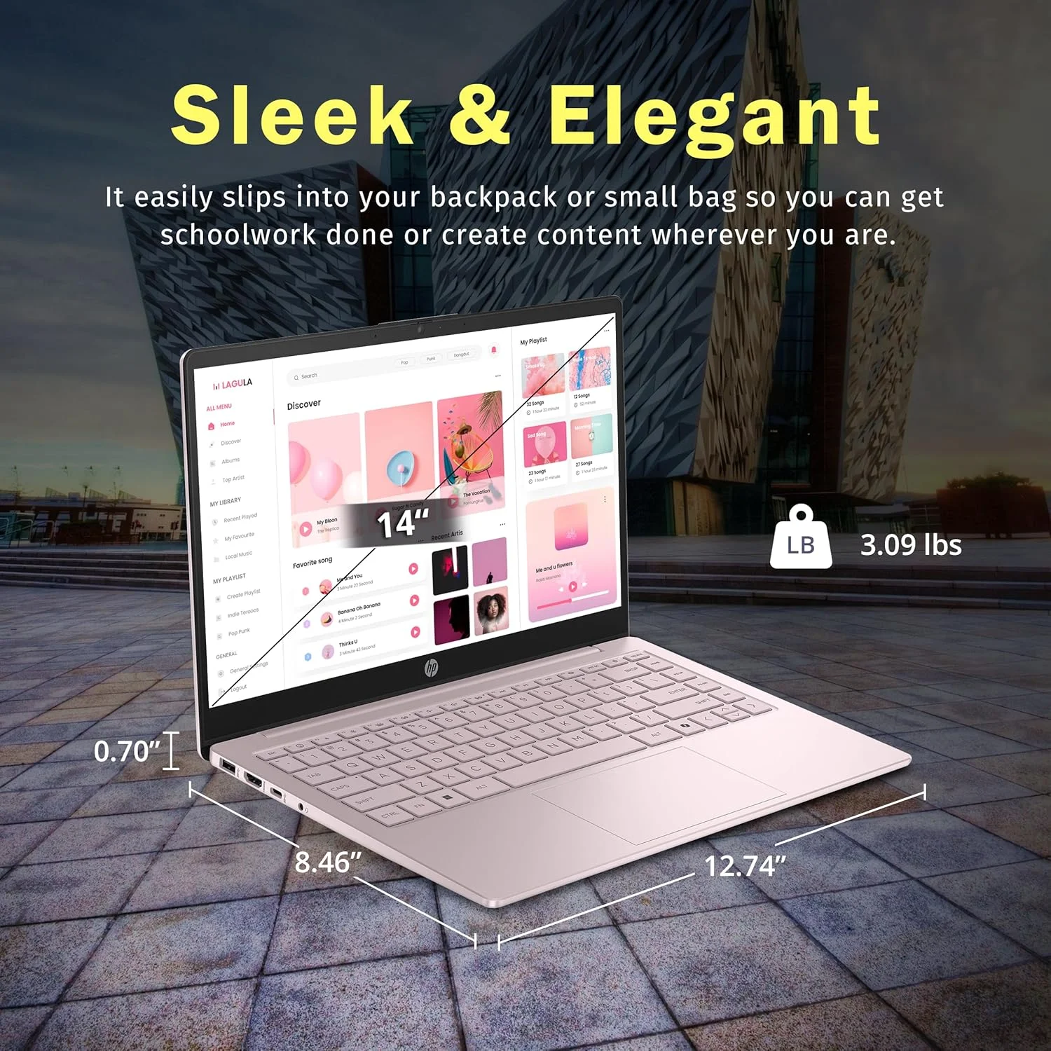 لپ تاپ HP Stream 14 اینچی HD BrightView، پردازنده Intel N150، رم 32 گیگابایت، حافظه 288 گیگابایت (128 گیگابایت UFS + 160 گیگابایت SSD Docking Station Set)، گرافیک Intel، وب کم HD، Wi-Fi، یک سال Office 365، Win 11 S، صورتی