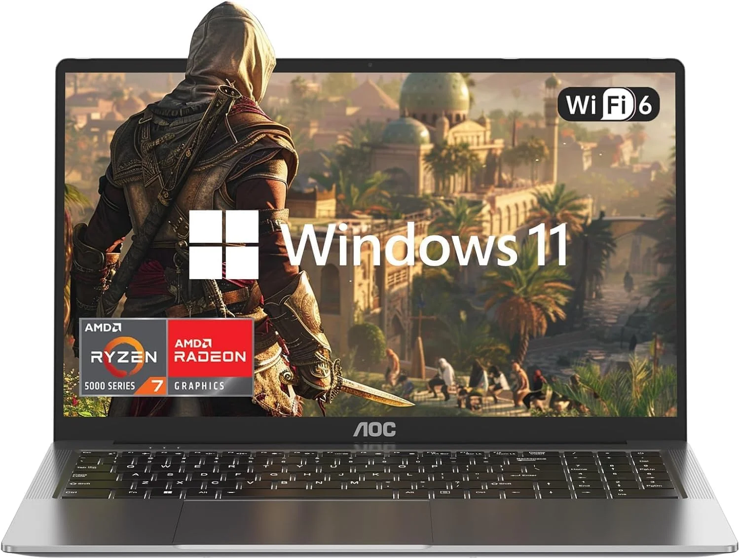 لپ تاپ گیمینگ با پردازنده AMD Ryzen 7 5825U (8 هسته/16 رشته، تا 4.3 گیگاهرتز)، کامپیوتر لپ تاپ 16.1 اینچی FHD با صفحه کلید دارای نور پس زمینه، 16 گیگابایت رم 512 گیگابایت NVMe SSD، WiFi 6، HDMI 1.4، USB3.2، Type-C، باتری 53 وات ساعت