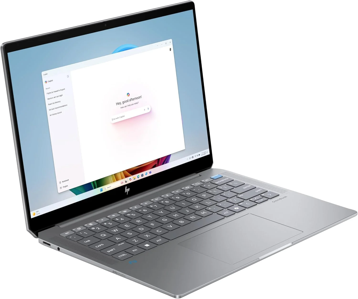 لپ تاپ HP OmniBook Ultra مدل 14-fd0002ne، ویندوز 11 هوم، 14 اینچ، صفحه نمایش لمسی، AMD Ryzen™ AI، رم 32 گیگابایتی، SSD 1 ترابایتی، 2.2K، نقره ای متئور