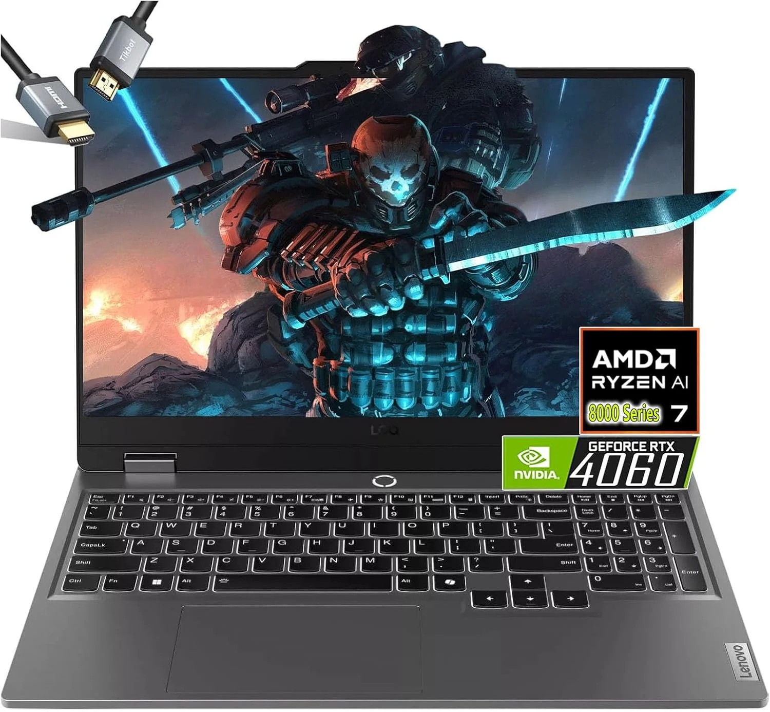 لپ تاپ گیمینگ 15 اینچی Lenovo LOQ - AMD Ryzen 7 8845HS قوی تر از i9-13900H - RTX 4060 - صفحه نمایش 15.6 اینچی FHD G-SYNC - رم 32 گیگابایتی - SSD 2 ترابایتی PCIe - کیبورد با نور پس زمینه - ویندوز 11 - مناسب گیمرها، تولیدکنندگان محتوا و ویرایش ویدیو