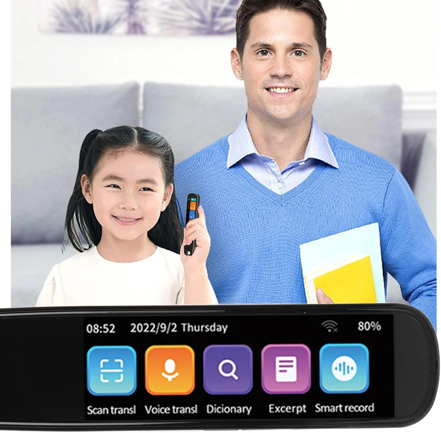 اسکنر قلمی Luqeeg، قلم ترجمه اسکنینگ 2.99 اینچی، دستگاه مترجم هوشمند HD WiFi، قلم دیکشنری مترجم زبان، قلم خواندن هوشمند برای زبان آموزان