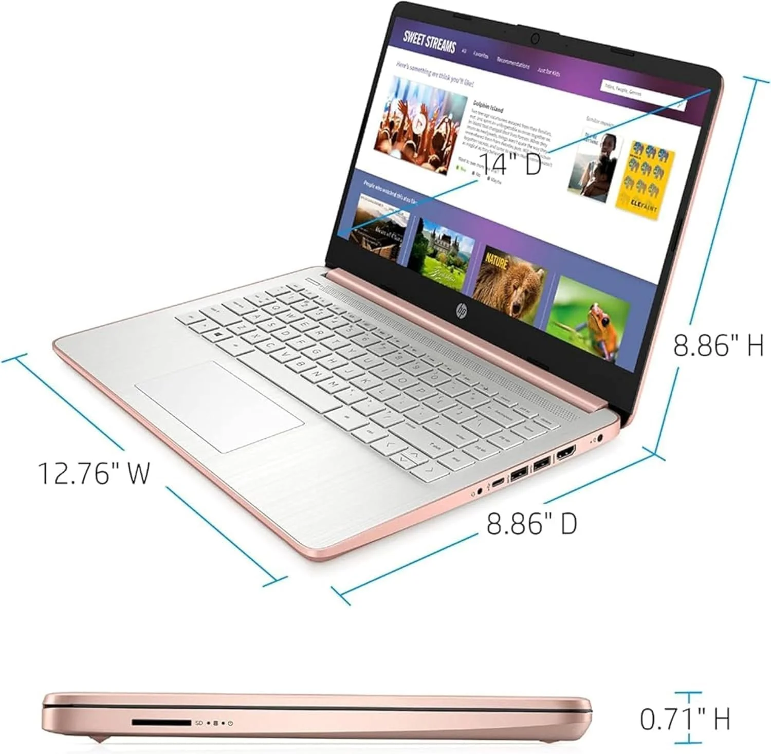 لپ تاپ HP 14s با صفحه نمایش لمسی 14 اینچی HD - پردازنده Intel Pentium Silver N5030 - گرافیک Intel UHD - کیبورد با نور پس زمینه - 8 گیگابایت رم DDR 4 - 512 گیگابایت NVMe SSD ویندوز 11 - رزگلد لپ تاپ HP 14s با صفحه نمایش لمسی 14 اینچی HD - پردازنده Intel Pentium Silver N5030 - گرافیک Intel UHD - کیبورد با نور پس زمینه - 8 گیگابایت رم DDR 4 - 512 گیگابایت NVMe SSD ویندوز 11 - رزگلد