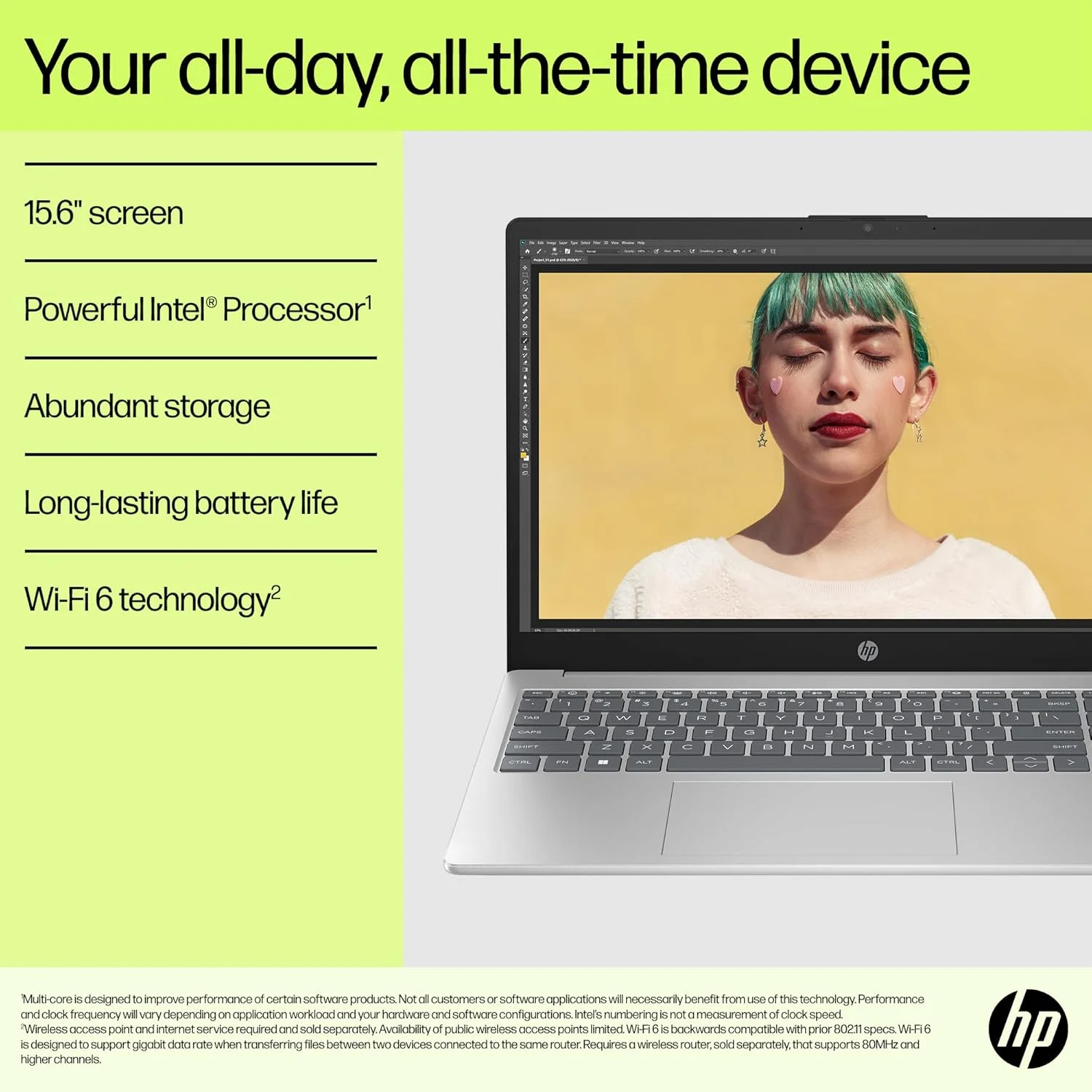 لپ تاپ HP مدل 15-fc0011ne، صفحه نمایش 15.6 اینچ FHD، پردازنده AMD Ryzen™ 7 7730U، رم 16 گیگابایت، حافظه SSD 512 گیگابایت، کارت گرافیک AMD Radeon™، ویندوز 11 Home، کیبورد انگلیسی/عربی، نقره ای طبیعی - [7Q792EA]