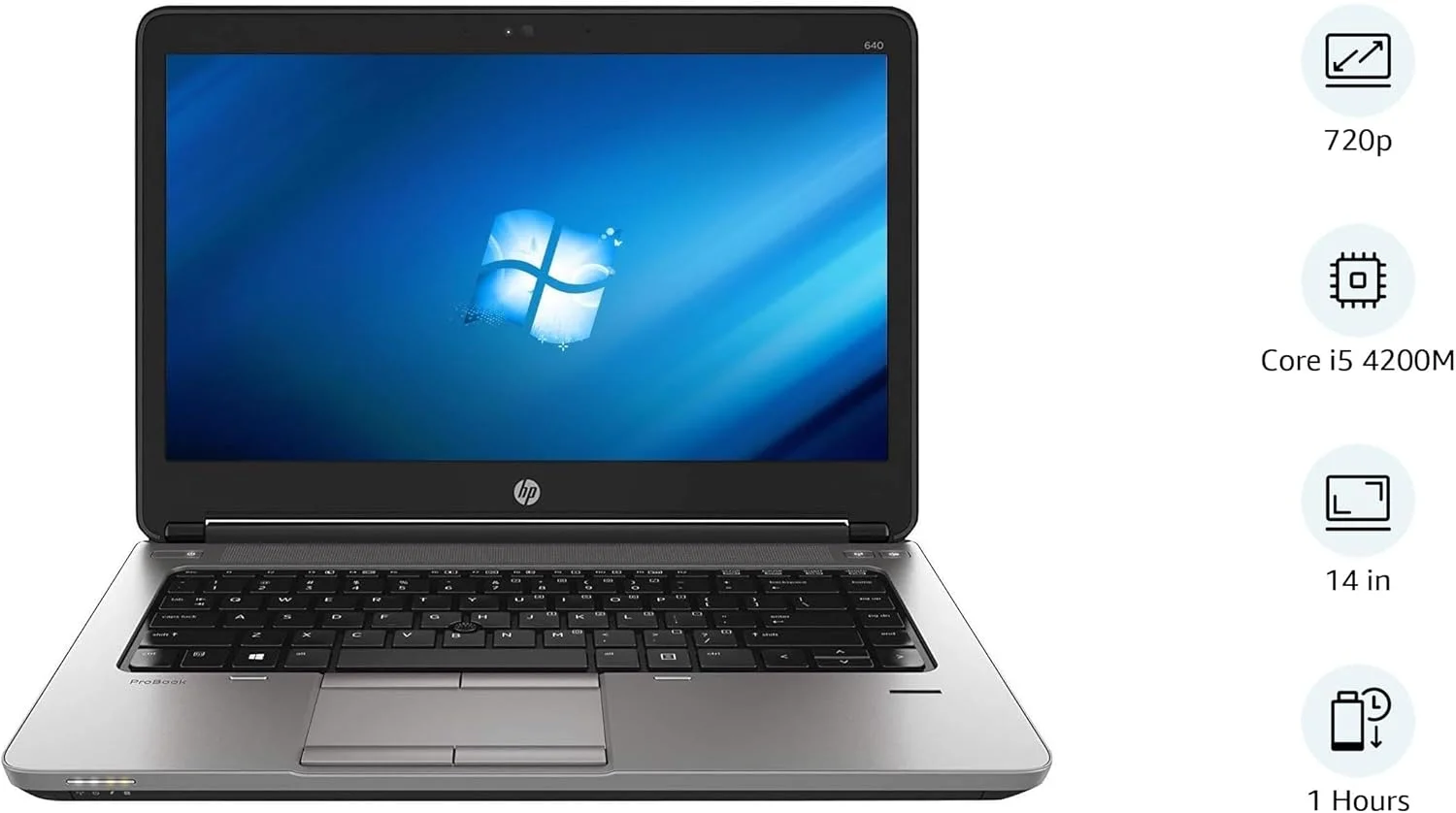 لپ تاپ 14 اینچی HP PROBOOK 640 G1 (بازسازی شده) پردازنده INTEL CORE i5-4200M نسل چهارم 2.5 گیگاهرتز وب کم رم 8 گیگابایت هارد 500 گیگابایت ویندوز 10 پرو