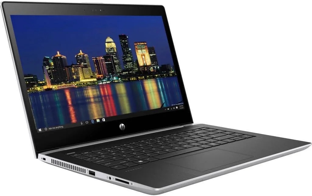 لپ تاپ تجاری HP Probook 440 G5 (بازسازی شده)، 14 اینچ FHD (1920x1080)، پردازنده Intel Core i5-8250 با فرکانس 1.60GHz-3.40GHz، رم 8 گیگابایتی، SSD 256 گیگابایتی، کیبورد با نور پس زمینه، ویندوز 10 پرو، نقره ای