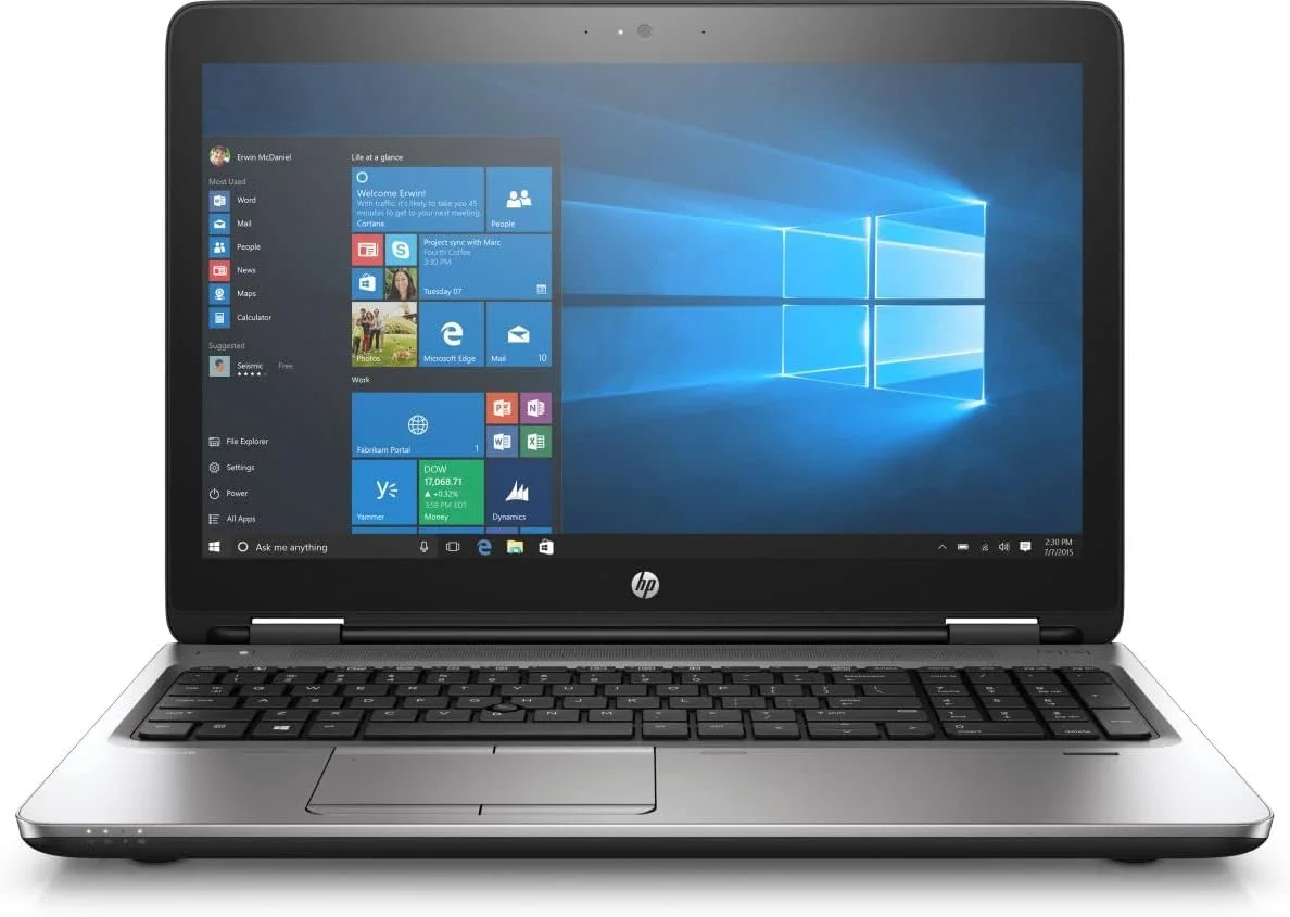 لپ تاپ تجاری HP ProBook 650 G3 (بازسازی شده) | پردازنده Intel Core i7 نسل هفتم | 16 گیگابایت رم DDR4 | 512 گیگابایت SSD | صفحه نمایش 15.6 اینچی | ویندوز 10 پرو