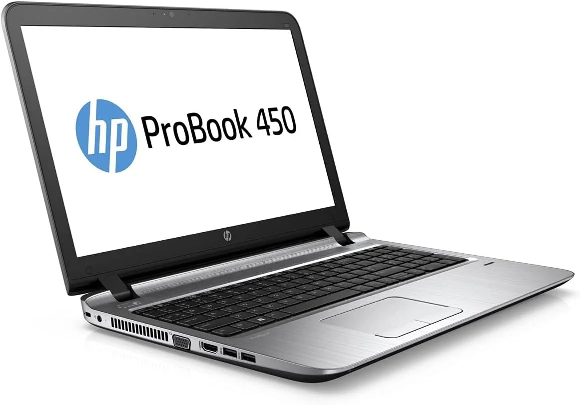 لپ تاپ تجاری HP ProBook 450 G3 Ultrabook، پردازنده Intel Core i5-6200U، رم 8 گیگابایتی DDR4 SODIMM، هارد 256 گیگابایتی SSD 2.5، صفحه نمایش 15.6 اینچی، ویندوز 10 پرو (بازسازی شده) با 15 روز گارانتی طلایی IT-Sizer