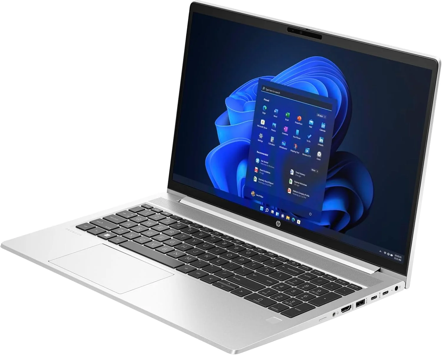 لپ تاپ HP ProBook 450 G10 با صفحه نمایش لمسی 15.6 اینچی FHD، پردازنده نسل سیزدهم Intel Core i7-1355U، رم 16 گیگابایتی، حافظه SSD 512 گیگابایتی، کارت گرافیک Nvidia RTX 2050 4GB، رنگ نقره ای Pike، ویندوز 11 پرو [ارتقا یافته]، کیبورد انگلیسی با نور پس زمینه، حسگر اثر انگشت