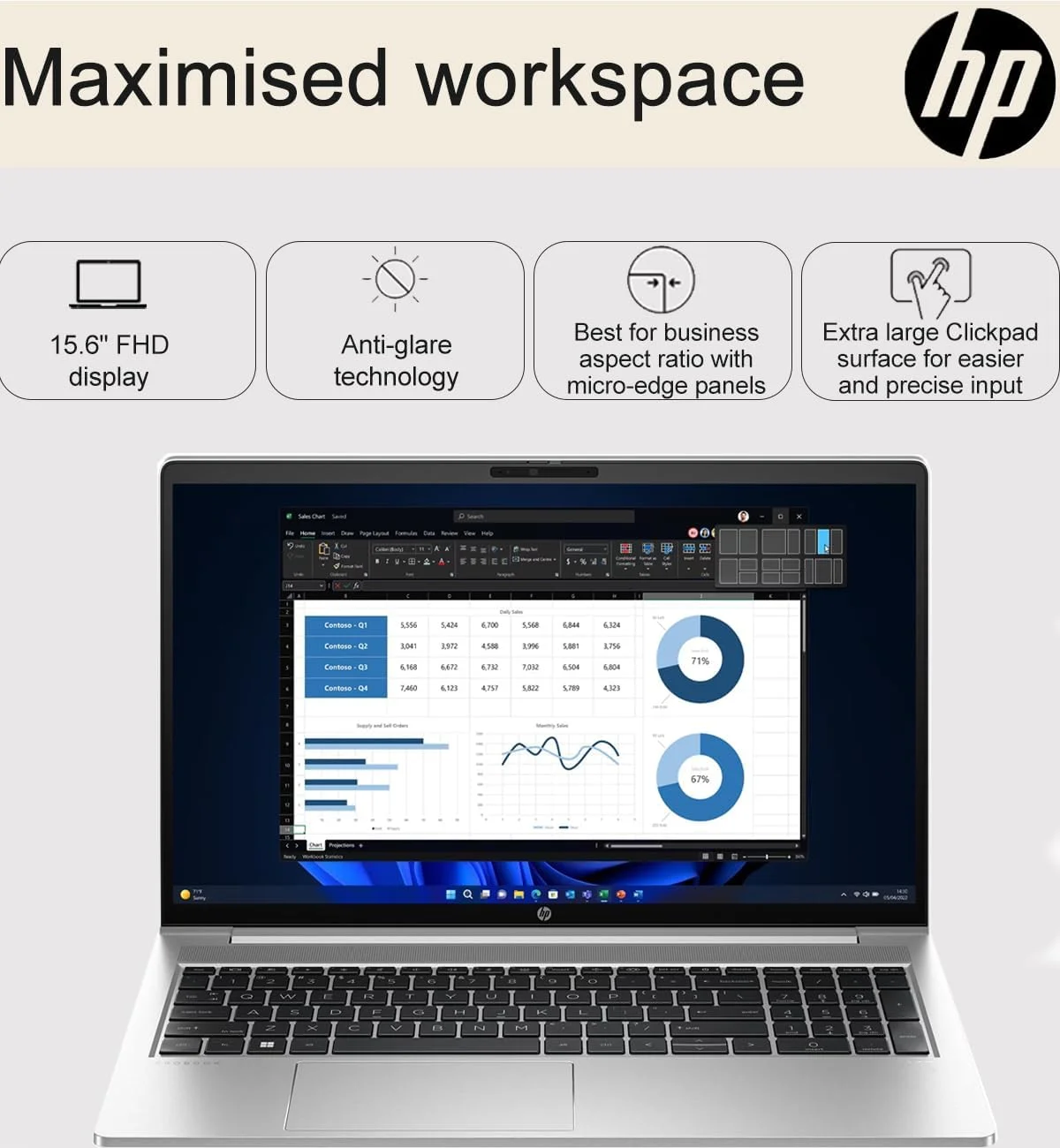 لپ تاپ تجاری HP ProBook 450 G10 (صفحه نمایش 15.6 اینچی FHD IPS ضد تابش نور، پردازنده 10 هسته ای Intel i7-1355U، رم 64 گیگابایتی، SSD 2 ترابایتی) کیبورد با نور پس زمینه، وب کم، اترنت، Wi-Fi 6E، امنیت Wolf Pro، ویندوز 11 پرو، نقره ای لپ تاپ تجاری HP ProBook 450 G10 (صفحه نمایش 15.6 اینچی FHD IPS ضد تابش نور، پردازنده 10 هسته ای Intel i7-1355U، رم 64 گیگابایتی، SSD 2 ترابایتی) کیبورد با نور پس زمینه، وب کم، اترنت، Wi-Fi 6E، امنیت Wolf Pro، ویندوز 11 پرو، نقره ای