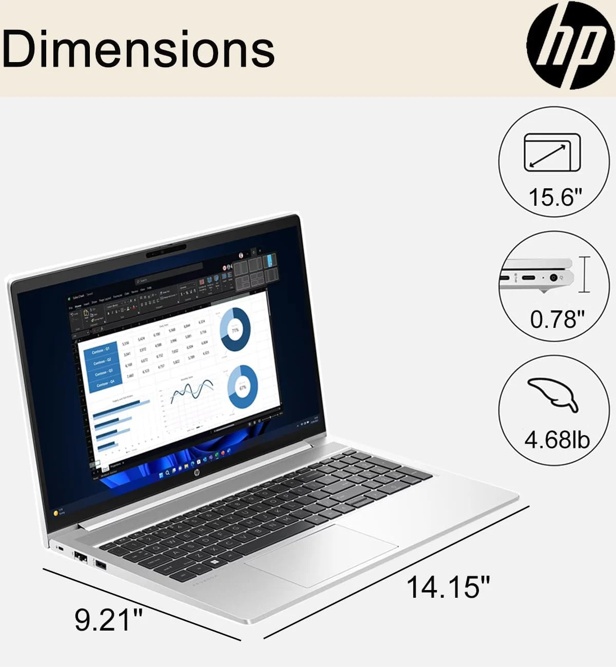 لپ تاپ تجاری HP ProBook 450 G10 (صفحه نمایش 15.6 اینچی FHD IPS ضد تابش نور، پردازنده 10 هسته ای Intel i7-1355U، رم 64 گیگابایتی، SSD 2 ترابایتی) کیبورد با نور پس زمینه، وب کم، اترنت، Wi-Fi 6E، امنیت Wolf Pro، ویندوز 11 پرو، نقره ای لپ تاپ تجاری HP ProBook 450 G10 (صفحه نمایش 15.6 اینچی FHD IPS ضد تابش نور، پردازنده 10 هسته ای Intel i7-1355U، رم 64 گیگابایتی، SSD 2 ترابایتی) کیبورد با نور پس زمینه، وب کم، اترنت، Wi-Fi 6E، امنیت Wolf Pro، ویندوز 11 پرو، نقره ای