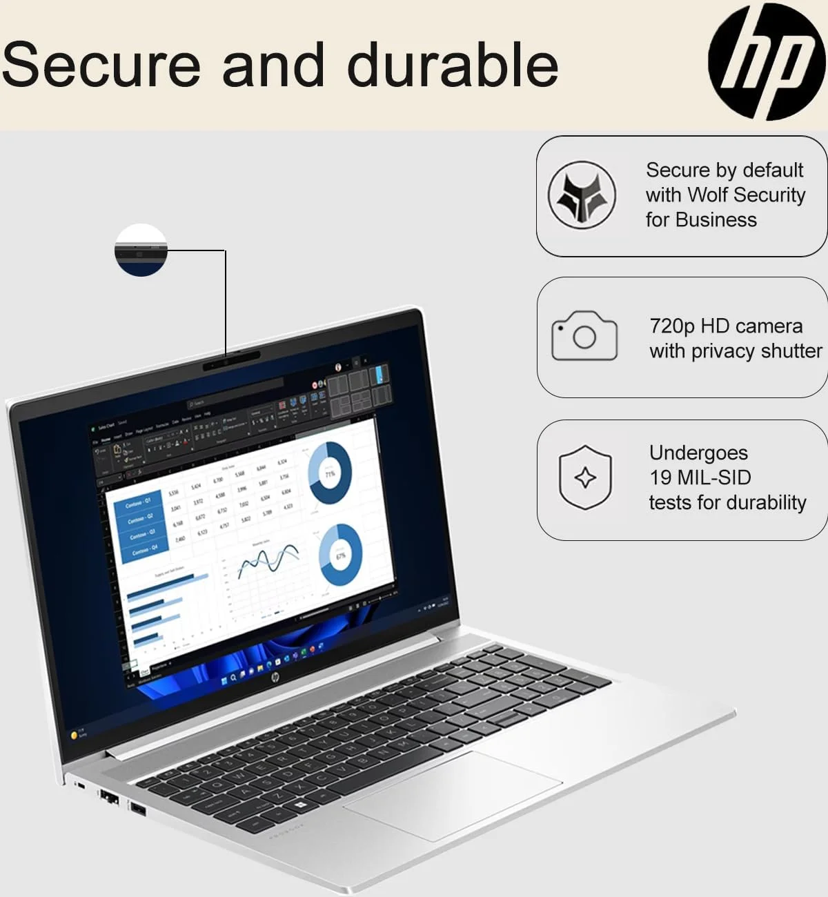 لپ تاپ تجاری HP ProBook 450 G10 (صفحه نمایش 15.6 اینچی FHD IPS ضد تابش نور، پردازنده 10 هسته ای Intel i7-1355U، رم 64 گیگابایتی، SSD 2 ترابایتی) کیبورد با نور پس زمینه، وب کم، اترنت، Wi-Fi 6E، امنیت Wolf Pro، ویندوز 11 پرو، نقره ای لپ تاپ تجاری HP ProBook 450 G10 (صفحه نمایش 15.6 اینچی FHD IPS ضد تابش نور، پردازنده 10 هسته ای Intel i7-1355U، رم 64 گیگابایتی، SSD 2 ترابایتی) کیبورد با نور پس زمینه، وب کم، اترنت، Wi-Fi 6E، امنیت Wolf Pro، ویندوز 11 پرو، نقره ای