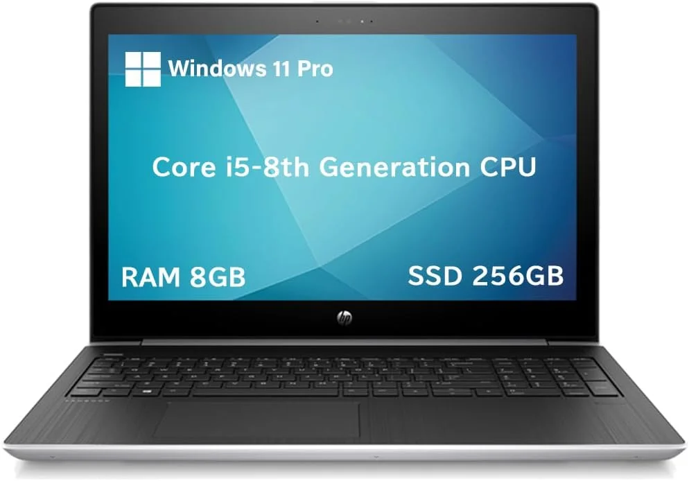 لپ تاپ تجاری HP ProBook 450 G5 بازسازی شده | پردازنده Intel Core i5 نسل هشتم | 8 گیگابایت رم | 256 گیگابایت SSD | صفحه نمایش 15.6 اینچی | ویندوز 11 پرو | (بازسازی شده) (بازسازی شده)