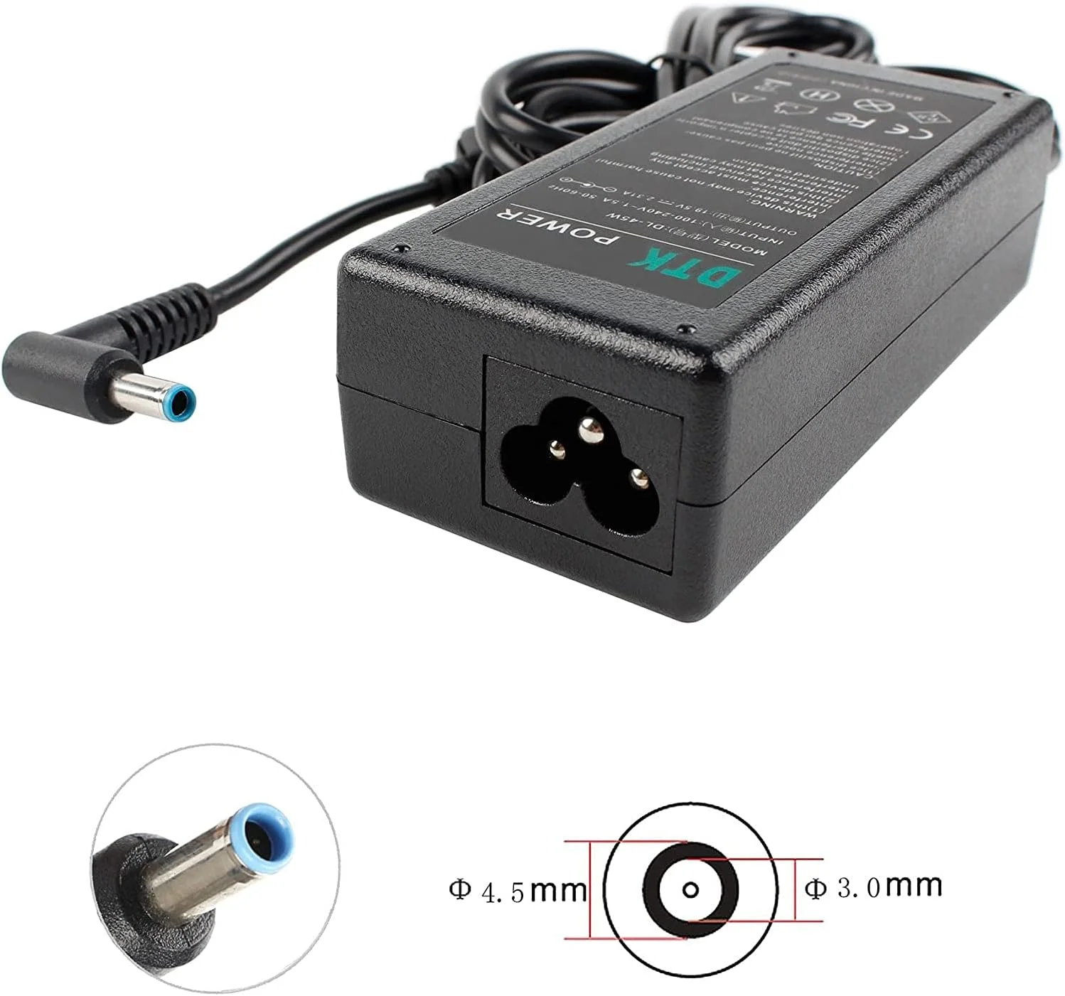 شارژر لپ تاپ 45 وات DTK برای HP مدل HP 741727-001 740015-003 HSTNN-DA40 19.5V 2.31A آداپتور AC با کابل برق برای لپ تاپ های HP Pavilion Elitebook Probook Stream (رابط: 4.5 X 3.0mm) شارژر لپ تاپ 45 وات DTK برای HP مدل HP 741727-001 740015-003 HSTNN-DA40 19.5V 2.31A آداپتور AC با کابل برق برای لپ تاپ های HP Pavilion Elitebook Probook Stream (رابط: 4.5 X 3.0mm)