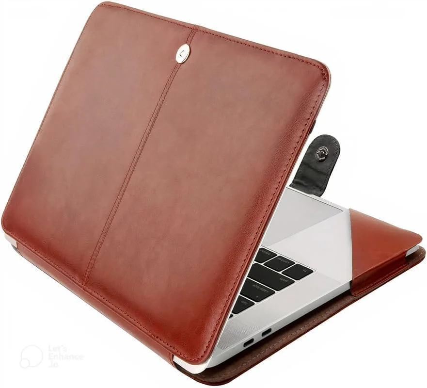 کیف لپ تاپ چرمی PU با کیفیت اصلی فلاوسن برای HP Pavilion 14-Dv0054Tu - 14 اینچ، قهوه ای (FLBRD173)