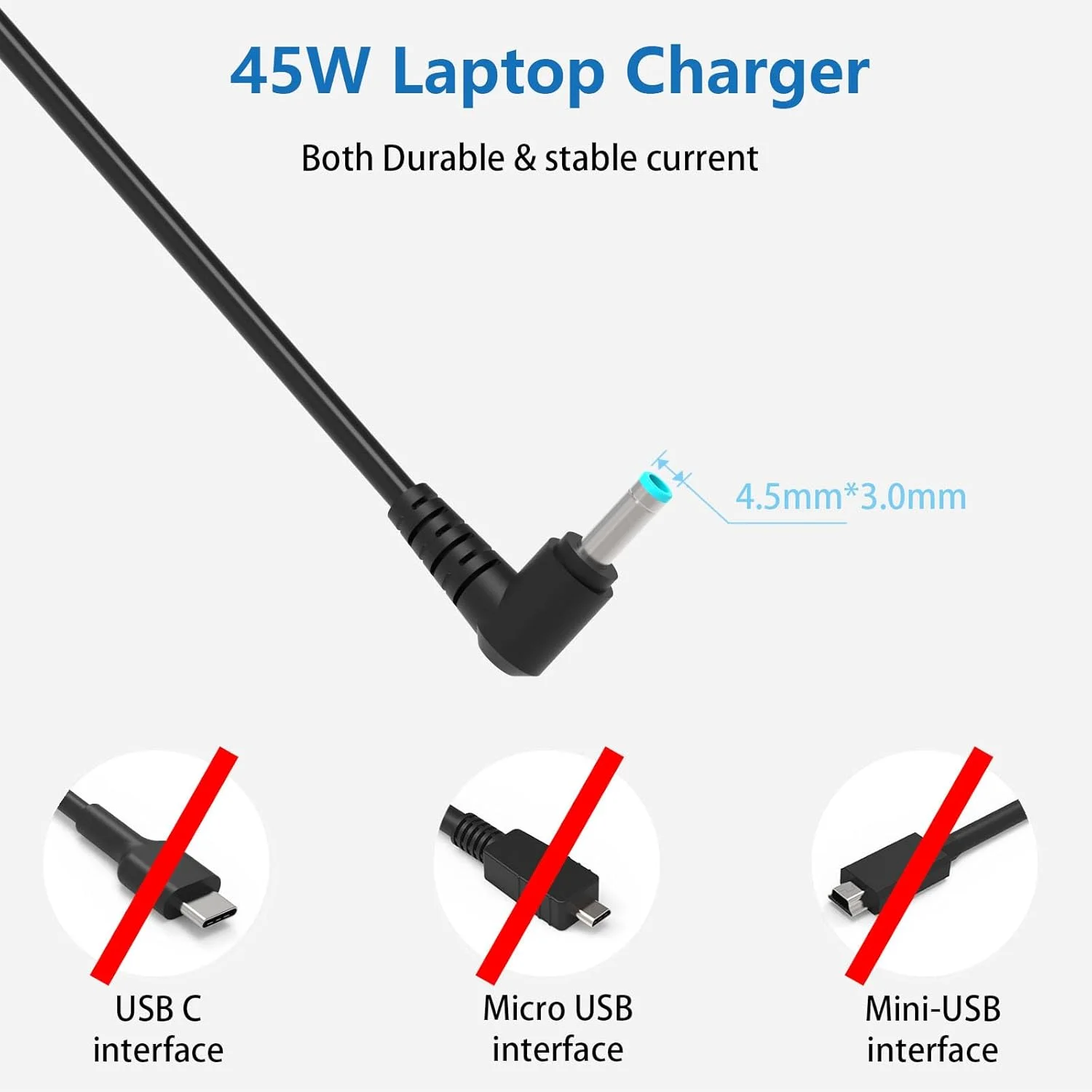 شارژر لپ تاپ 45 واتی hafiuege سازگار با HP Pavilion 11 13 15 Elitebook 840 850 ProBook 430 440 450 Chromebook 11 14 Envy Stream 11 13 14 Spectre x360 x2 11 13 آداپتور منبع تغذیه (4.5x 3mm) شارژر لپ تاپ 45 واتی hafiuege سازگار با HP Pavilion 11 13 15 Elitebook 840 850 ProBook 430 440 450 Chromebook 11 14 Envy Stream 11 13 14 Spectre x360 x2 11 13 آداپتور منبع تغذیه (4.5x 3mm)