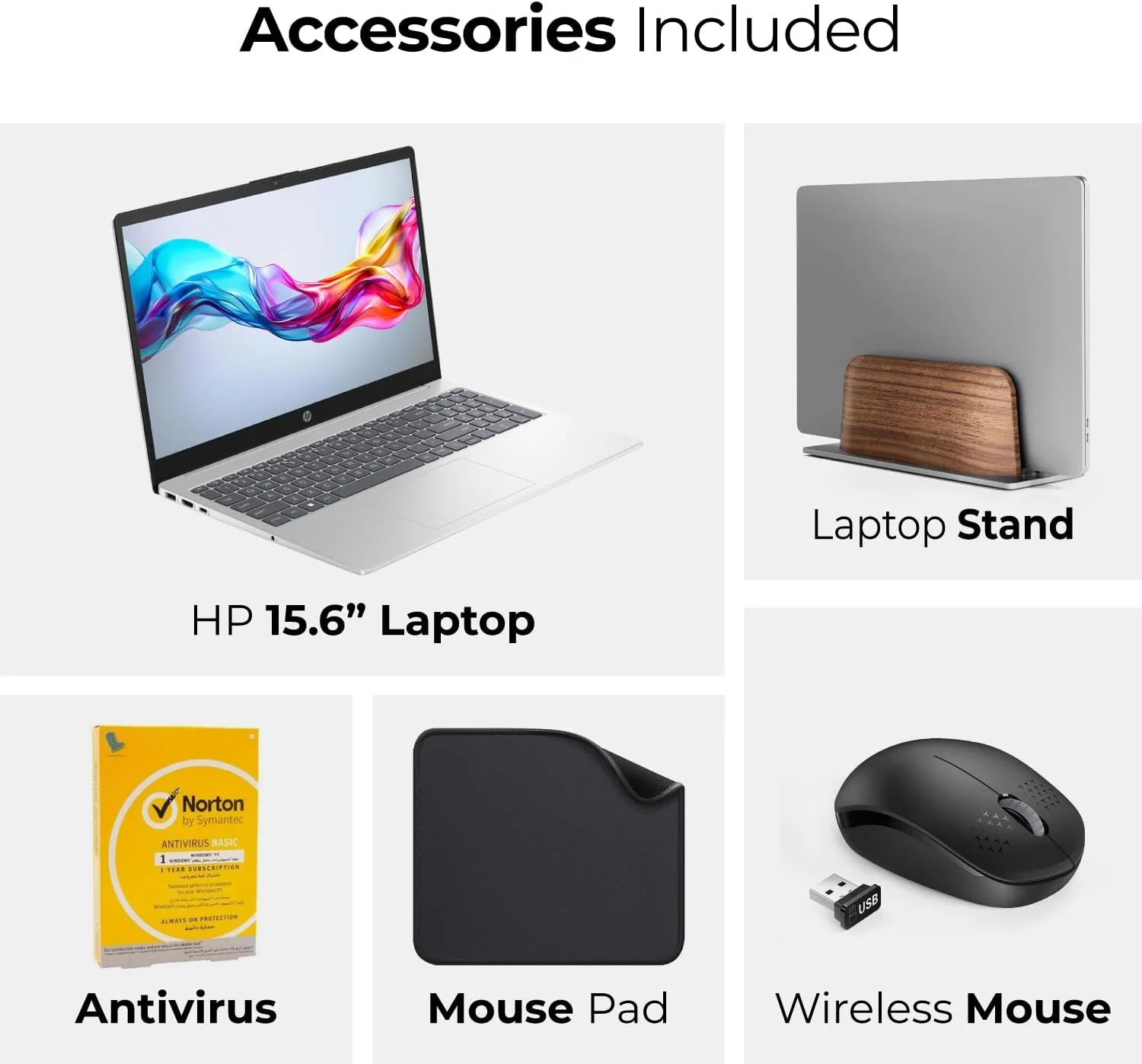 لپ تاپ 15.6 اینچی HP - نسل سیزدهم Core i5-1334U، رم 32 گیگابایت، SSD 1 ترابایت، ویندوز 11 پرو، صفحه نمایش FHD، وب کم، Wi-Fi (شامل پایه لپ تاپ موج اول + ماوس + آنتی ویروس + پد ماوس) 15-fd0499nia