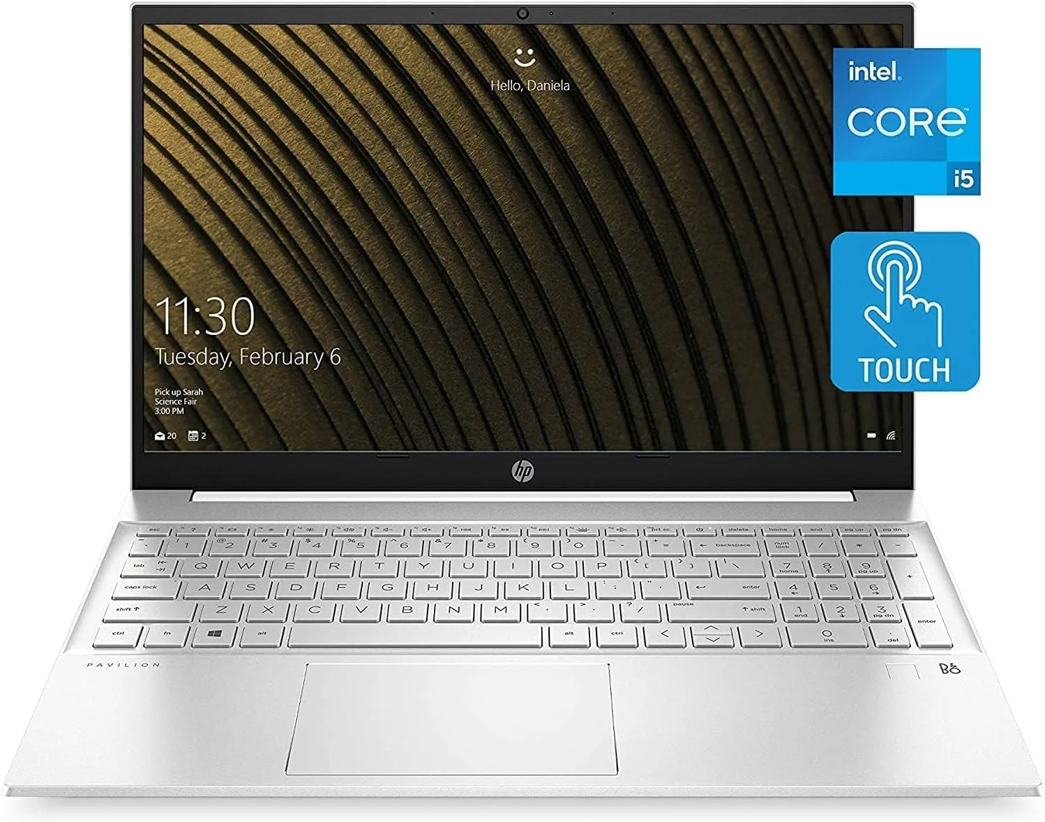 لپ تاپ HP 15 Pavilion - پردازنده Intel Core i5-1235U نسل 12 (10 هسته ای) - صفحه نمایش لمسی 15.6 اینچی FHD IPS 1080p - ویندوز 11 - رم 16 گیگابایتی - SSD PCIe 1 ترابایتی - Wi-Fi 6 - Type-C - وب کم - همراه با پد ماوس، نقره ای (ارتقا یافته)