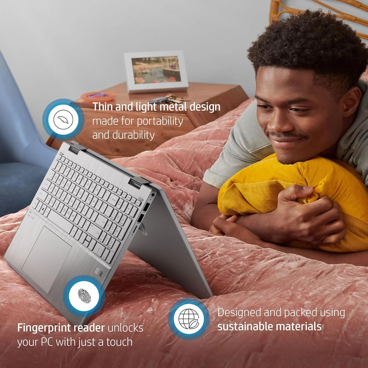 لپ تاپ تبدیل شونده HP Pavilion x360، پردازنده Intel Core i5-1235U، گرافیک Intel Iris Xe، حافظه رم 12 گیگابایتی، سیستم عامل Windows 11 Home، (15-er1010nr، نقره ای طبیعی) لپ تاپ تبدیل شونده HP Pavilion x360، پردازنده Intel Core i5-1235U، گرافیک Intel Iris Xe، حافظه رم 12 گیگابایتی، سیستم عامل Windows 11 Home، (15-er1010nr، نقره ای طبیعی)