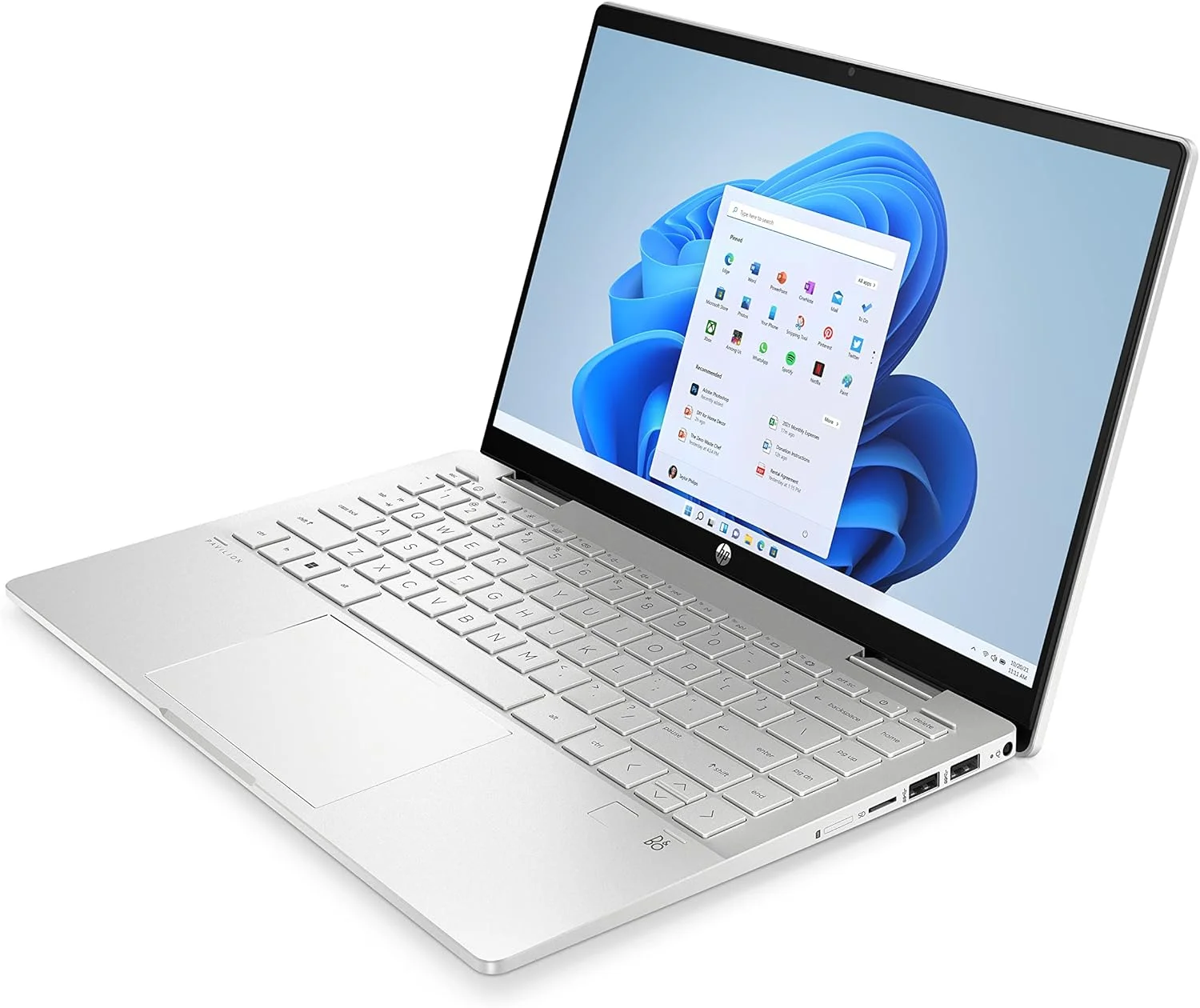 لپ تاپ 2 در 1 HP Pavilion x360 مدل 14-ek1010ne، صفحه نمایش لمسی 14 اینچی FHD، پردازنده نسل سیزدهم Intel® Core™ i7، رم 16 گیگابایتی، حافظه SSD 1 ترابایتی، گرافیک Intel® Iris® Xe، ویندوز 11 Home، صفحه کلید En-Ar، نقره ای طبیعی - [834W4EA]