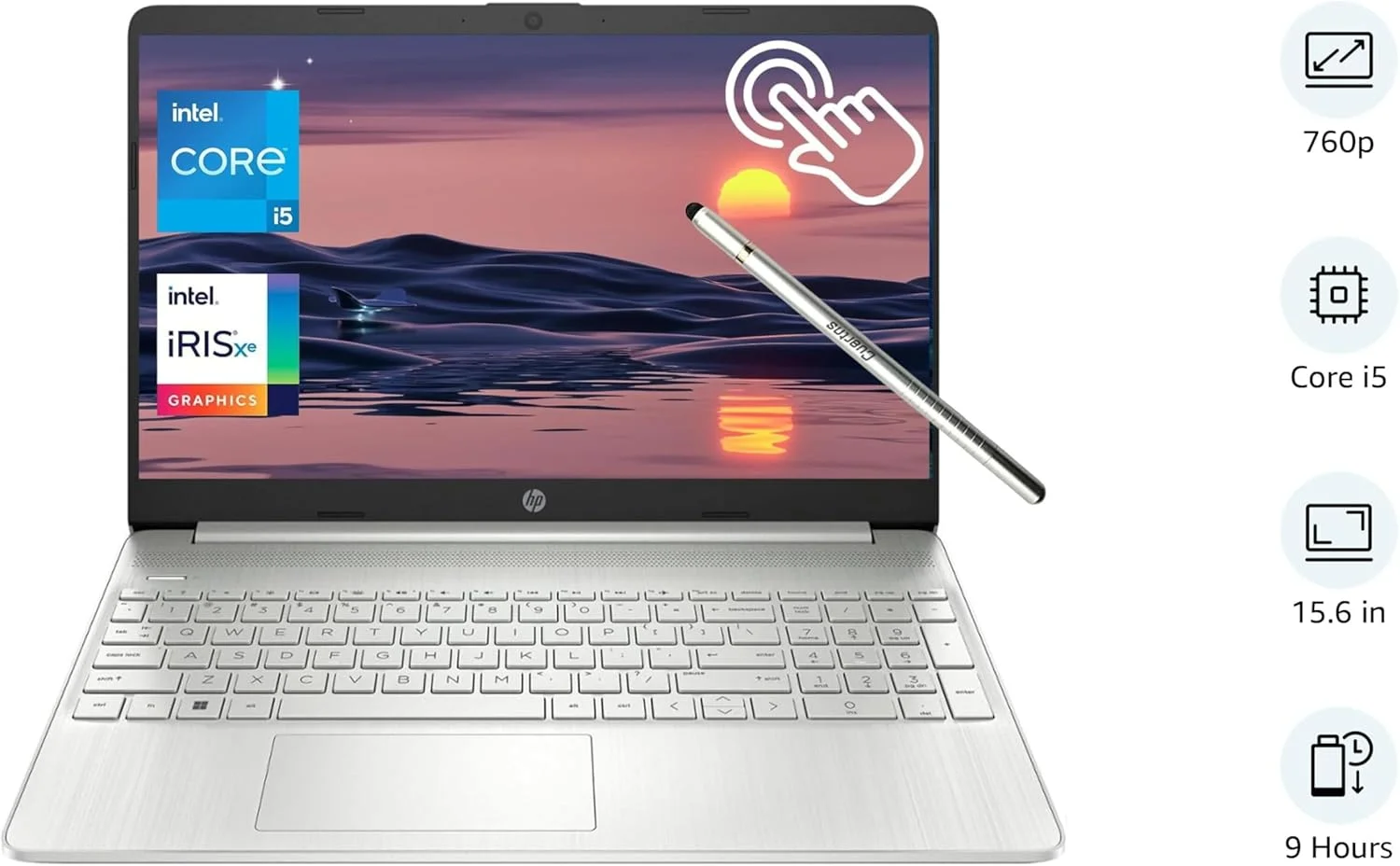 لپ تاپ لمسی پرچمدار HP با صفحه نمایش 15.6 اینچی HD، پردازنده Intel Core i5-1155G7 (بهتر از i7-1065G7)، رم 16 گیگابایتی - 1 ترابایت SSD PCle، گرافیک Intel Iris Xe، صفحه کلید عددی، بلوتوث 5، ویندوز 11 هوم، نقره ای لپ تاپ لمسی پرچمدار HP با صفحه نمایش 15.6 اینچی HD، پردازنده Intel Core i5-1155G7 (بهتر از i7-1065G7)، رم 16 گیگابایتی - 1 ترابایت SSD PCle، گرافیک Intel Iris Xe، صفحه کلید عددی، بلوتوث 5، ویندوز 11 هوم، نقره ای